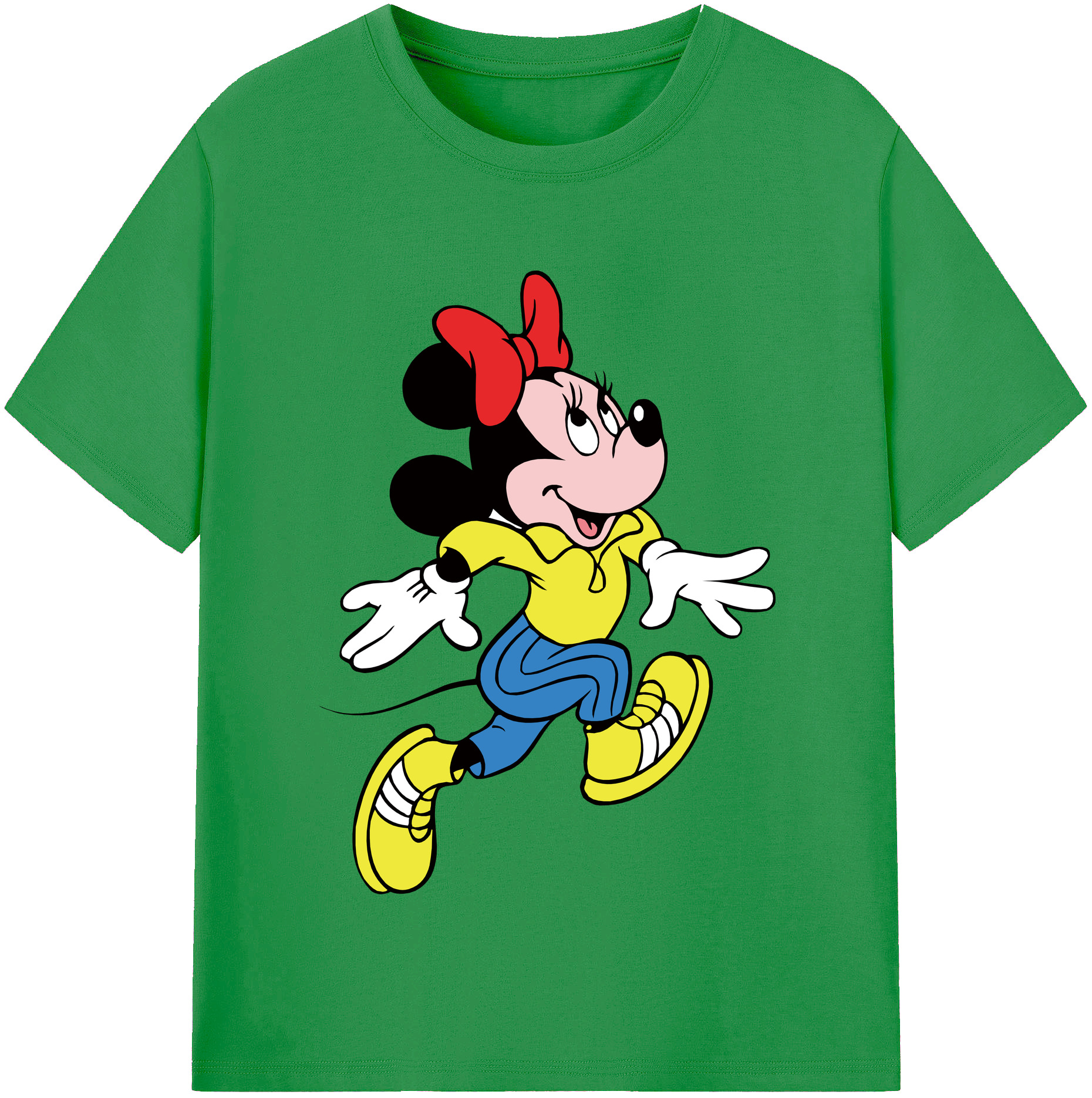 （画像用） ミッキーマウス Mickey Mouse レディースカジュアルプリントTシャツ（綿100％）