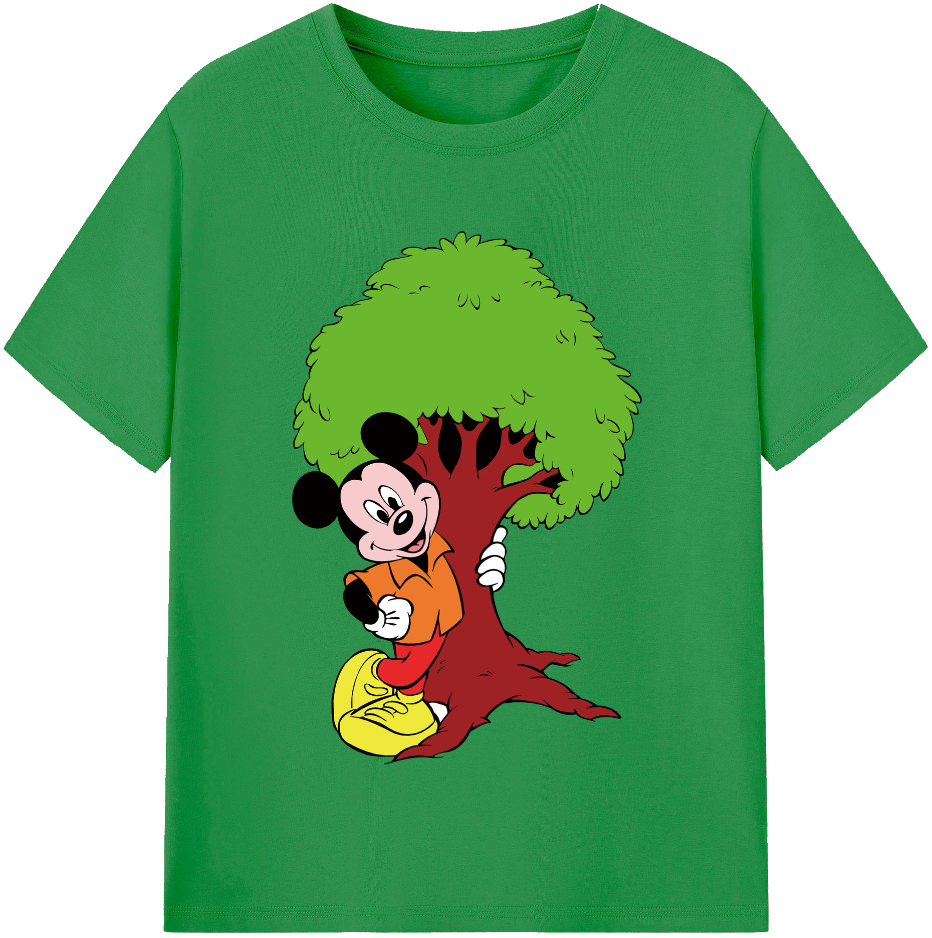 （画像用） ミッキーマウス Mickey Mouse レディースカジュアルプリントTシャツ（綿100％）