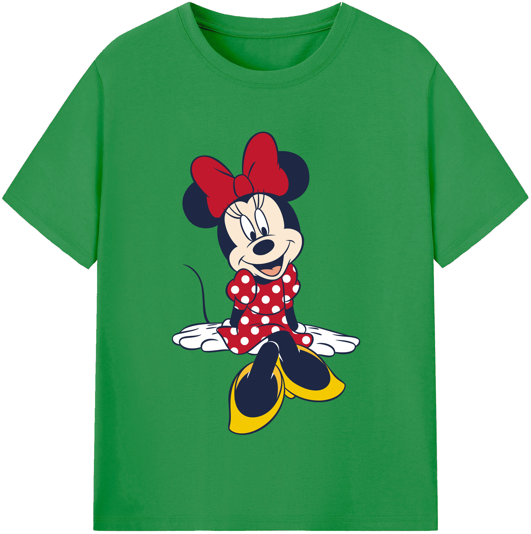 （画像用） ミッキーマウス Mickey Mouse レディースカジュアルプリントTシャツ（綿100％）