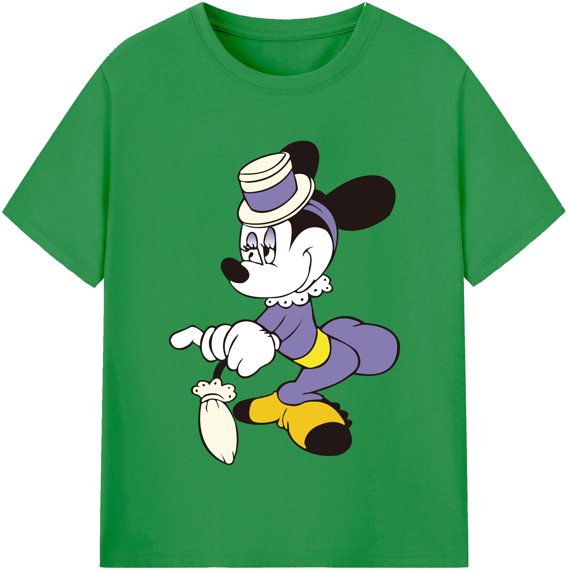 （画像用） ミッキーマウス Mickey Mouse レディースカジュアルプリントTシャツ（綿100％）