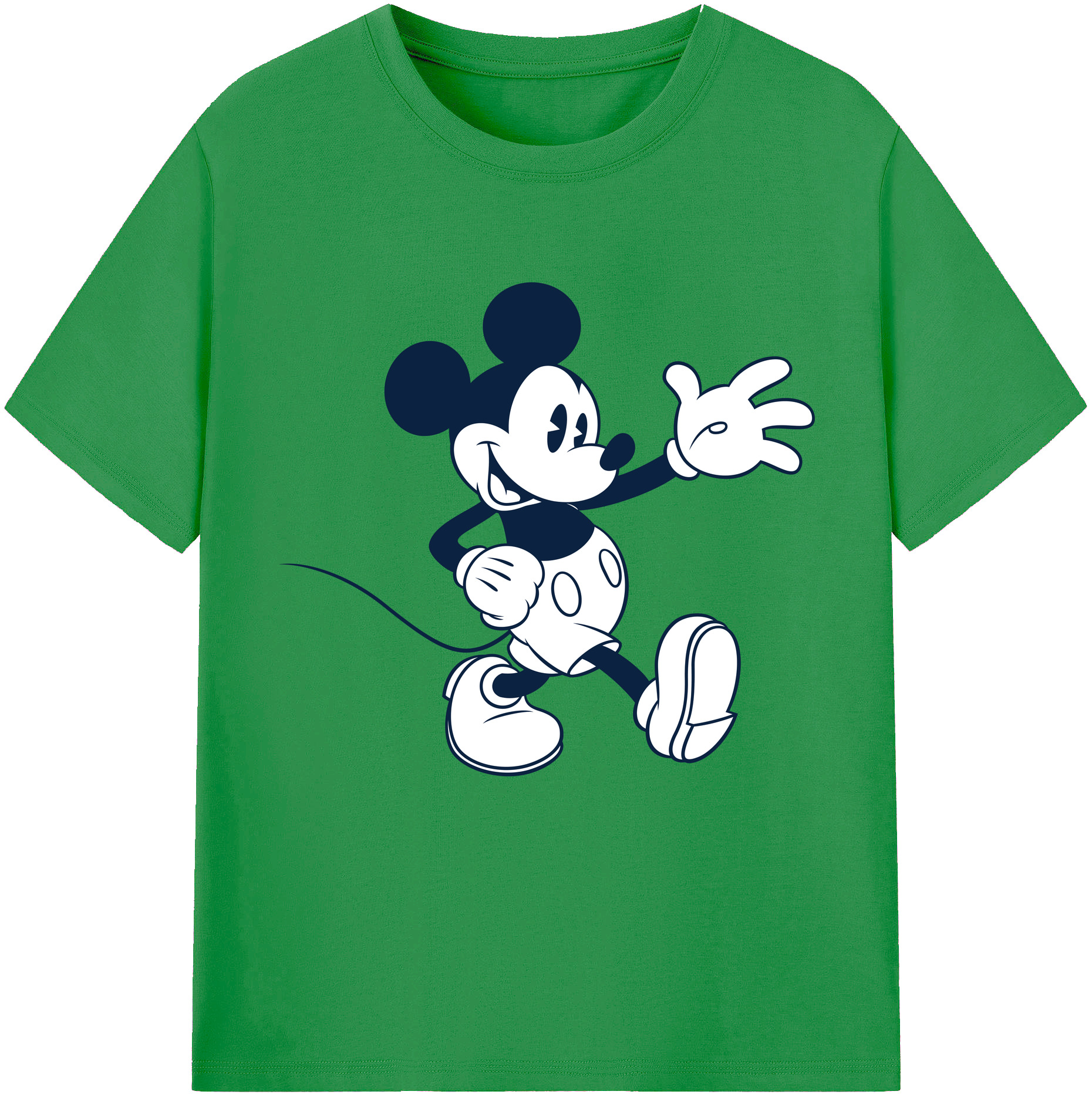 （画像用） ミッキーマウス Mickey Mouse レディースカジュアルプリントTシャツ（綿100％）