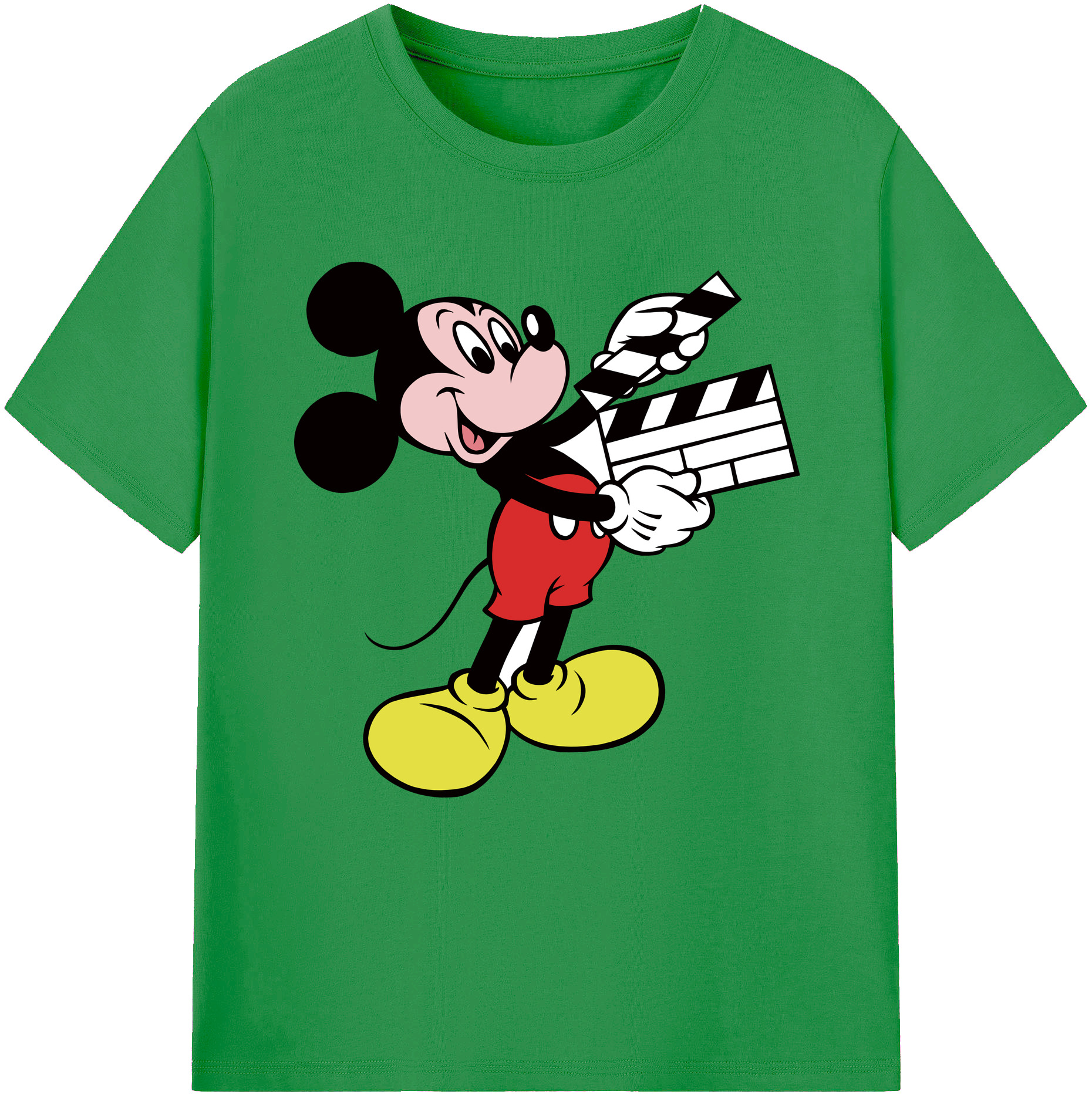 （画像用） ミッキーマウス Mickey Mouse レディースカジュアルプリントTシャツ（綿100％）