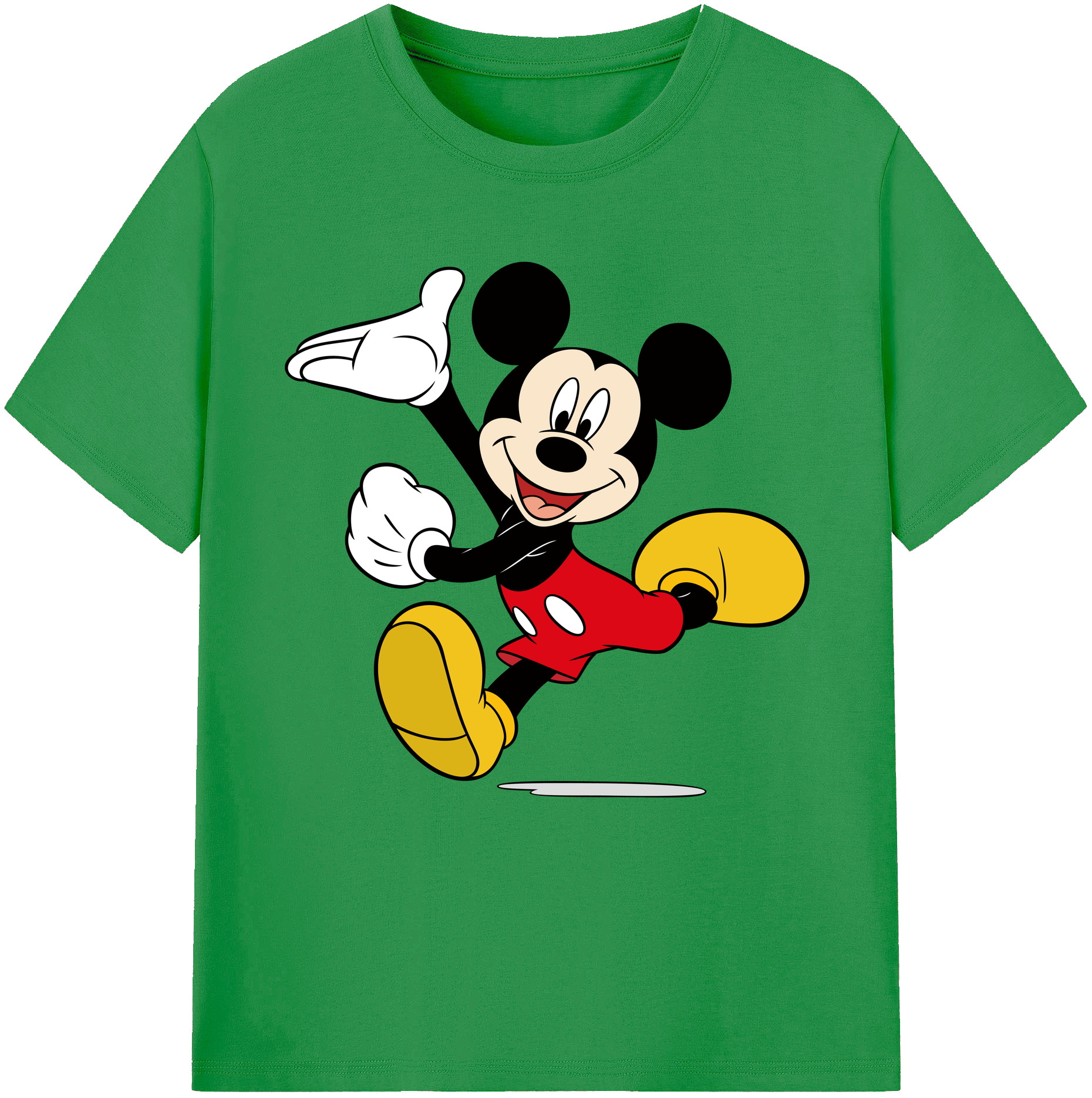 （画像用） ミッキーマウス Mickey Mouse レディースカジュアルプリントTシャツ（綿100％）