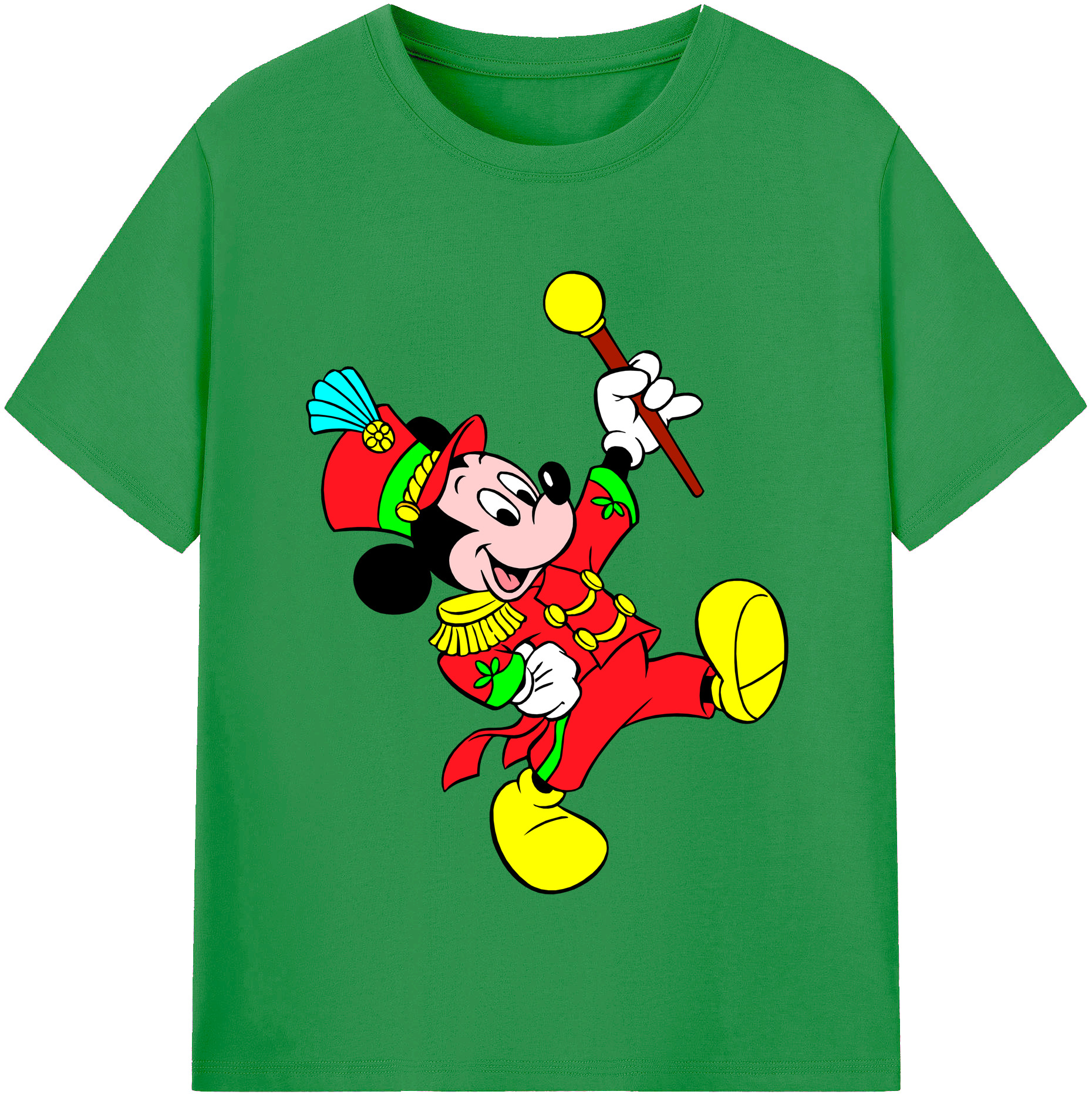 （画像用） ミッキーマウス Mickey Mouse レディースカジュアルプリントTシャツ（綿100％）