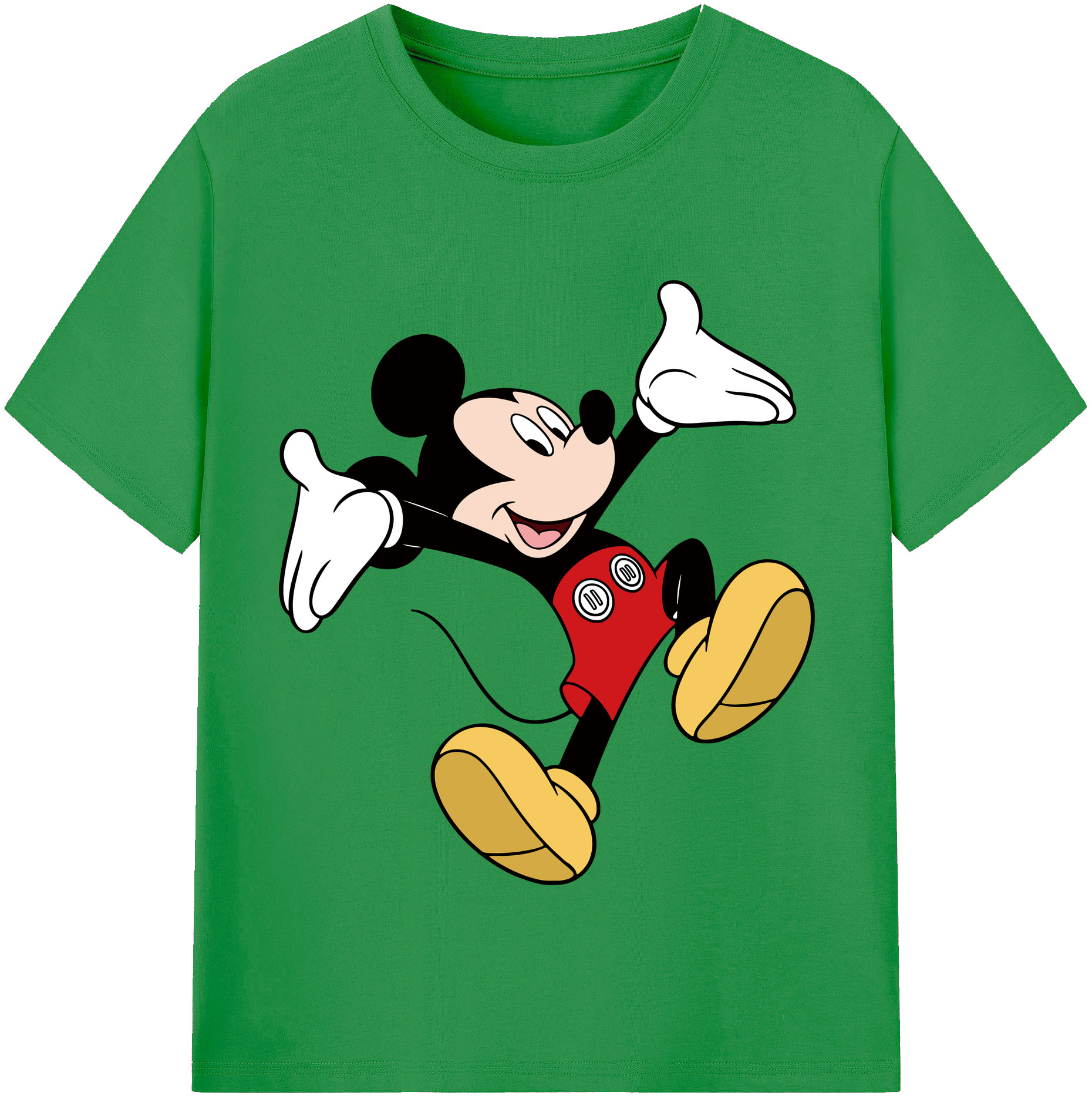 （画像用） ミッキーマウス Mickey Mouse レディースカジュアルプリントTシャツ（綿100％）