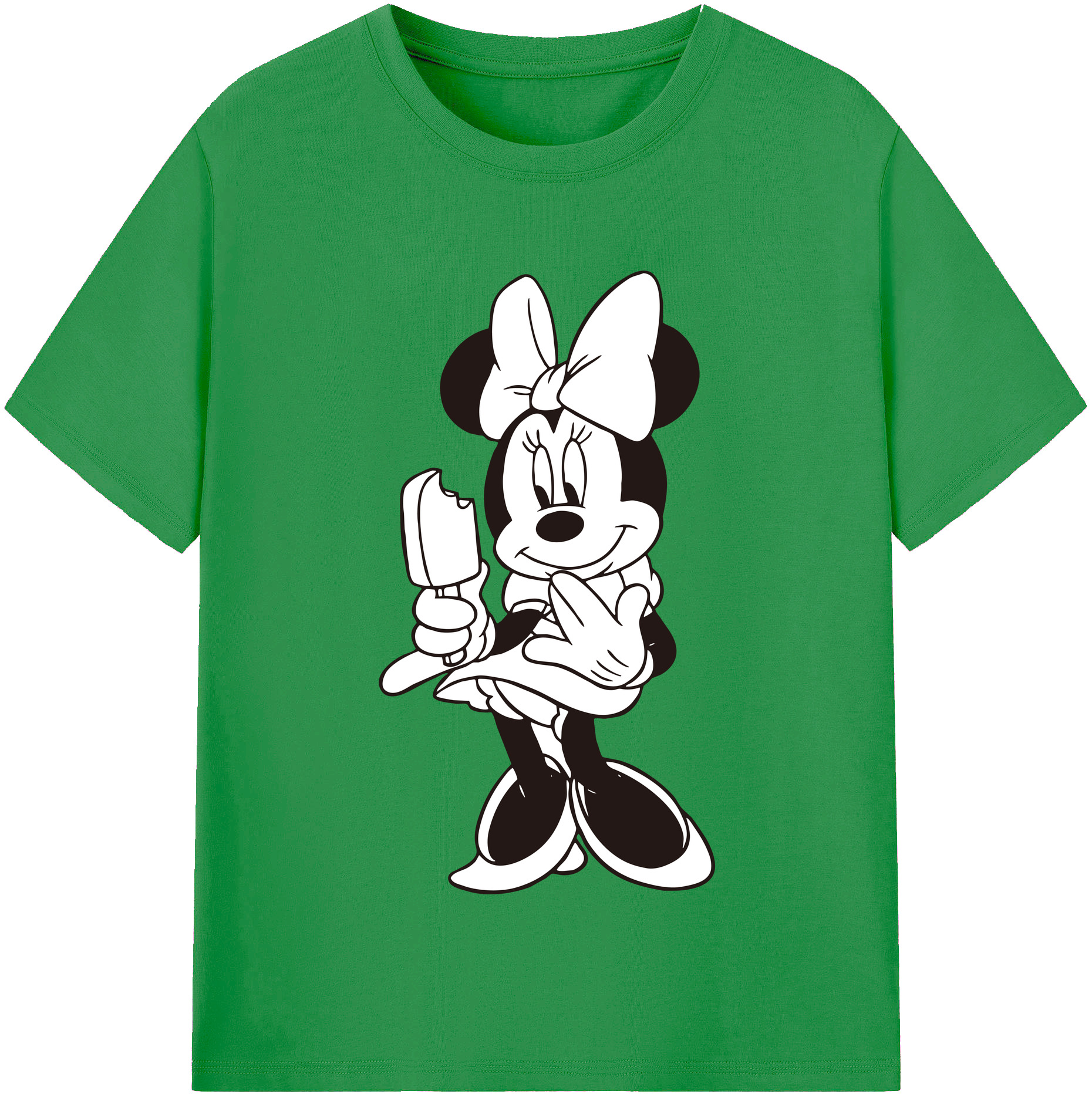 （画像用） ミッキーマウス Mickey Mouse レディースカジュアルプリントTシャツ（綿100％）