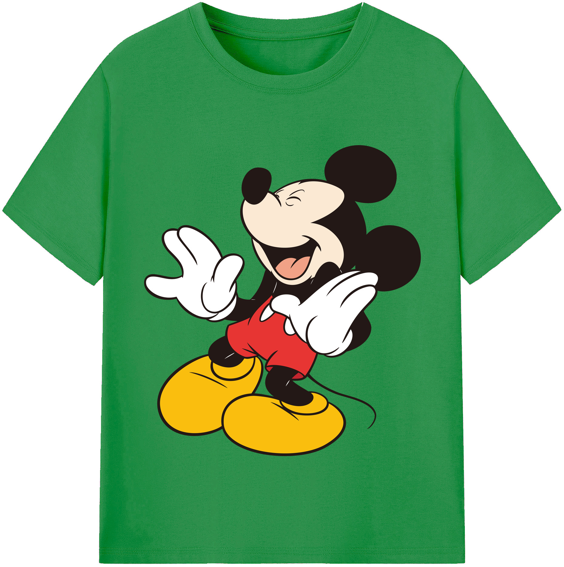 （画像用） ミッキーマウス Mickey Mouse レディースカジュアルプリントTシャツ（綿100％）