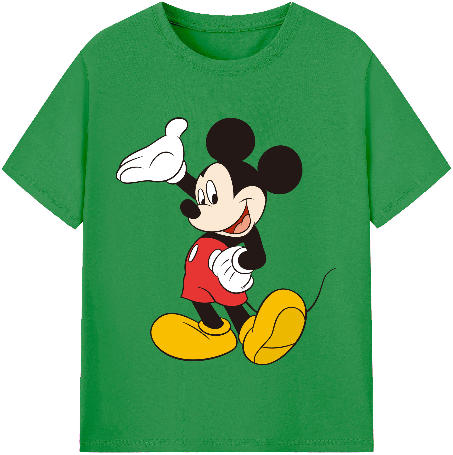 （画像用） ミッキーマウス Mickey Mouse レディースカジュアルプリントTシャツ（綿100％）