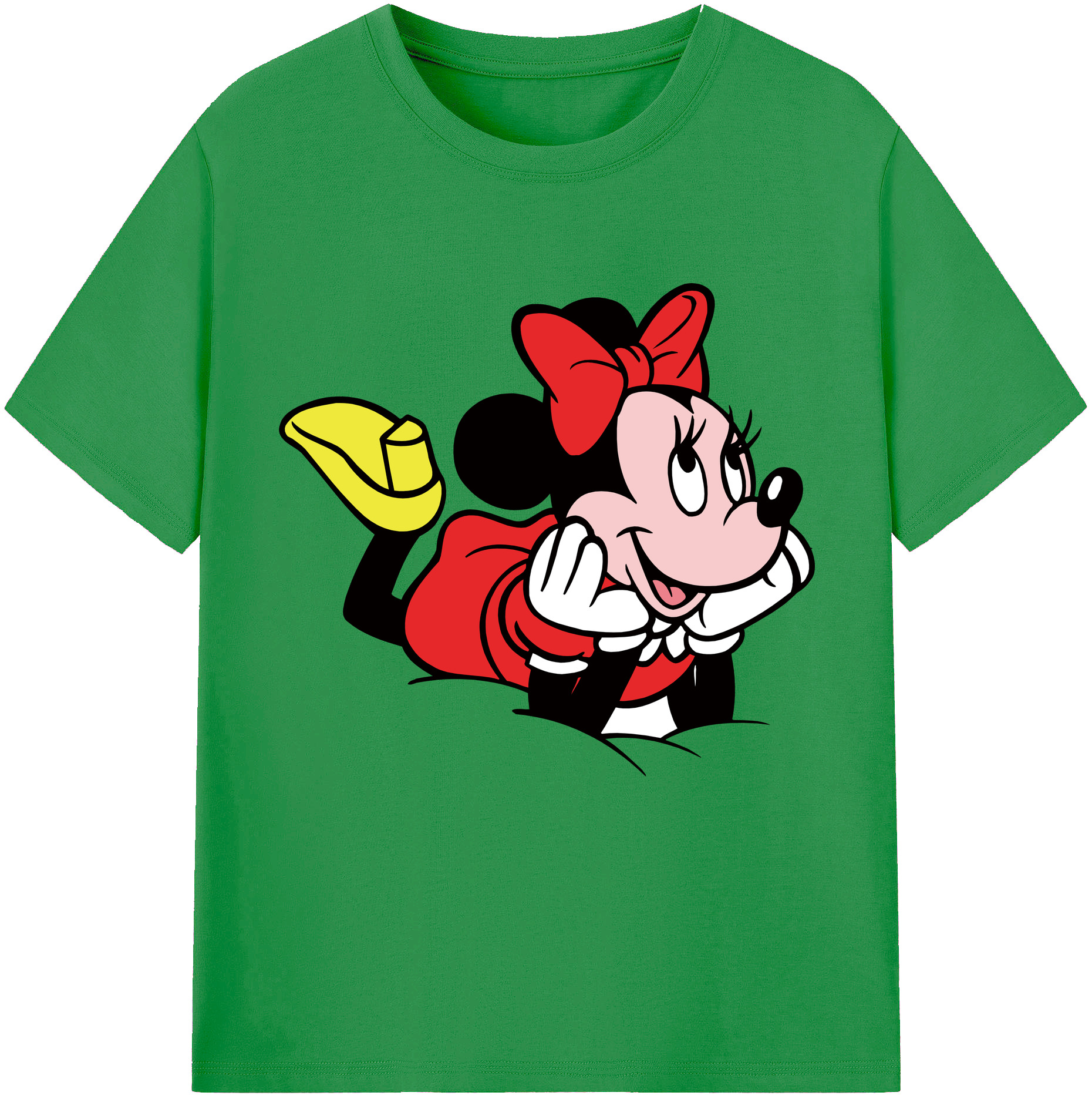 （画像用） ミッキーマウス Mickey Mouse レディースカジュアルプリントTシャツ（綿100％）