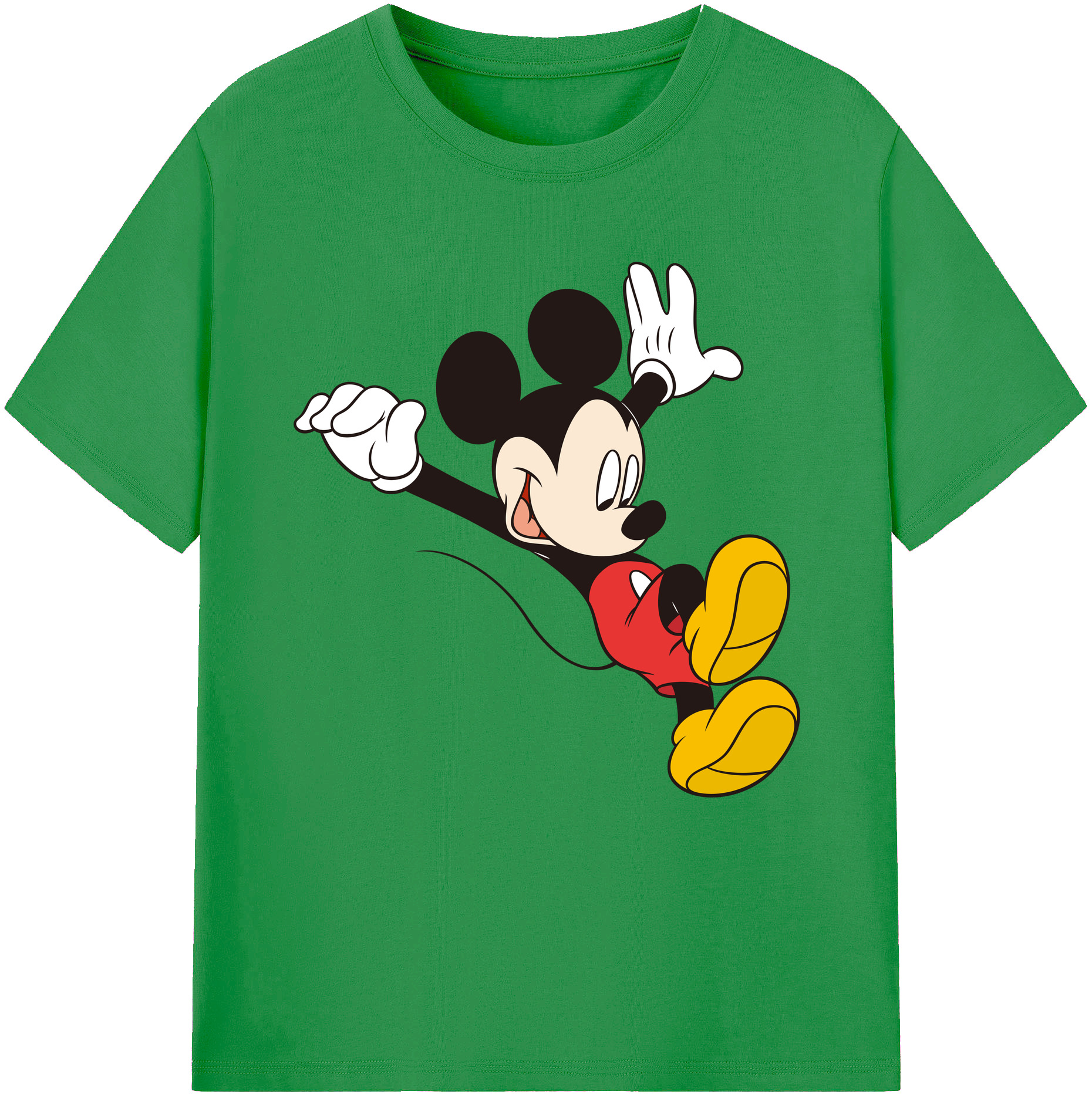 （画像用） ミッキーマウス Mickey Mouse レディースカジュアルプリントTシャツ（綿100％）