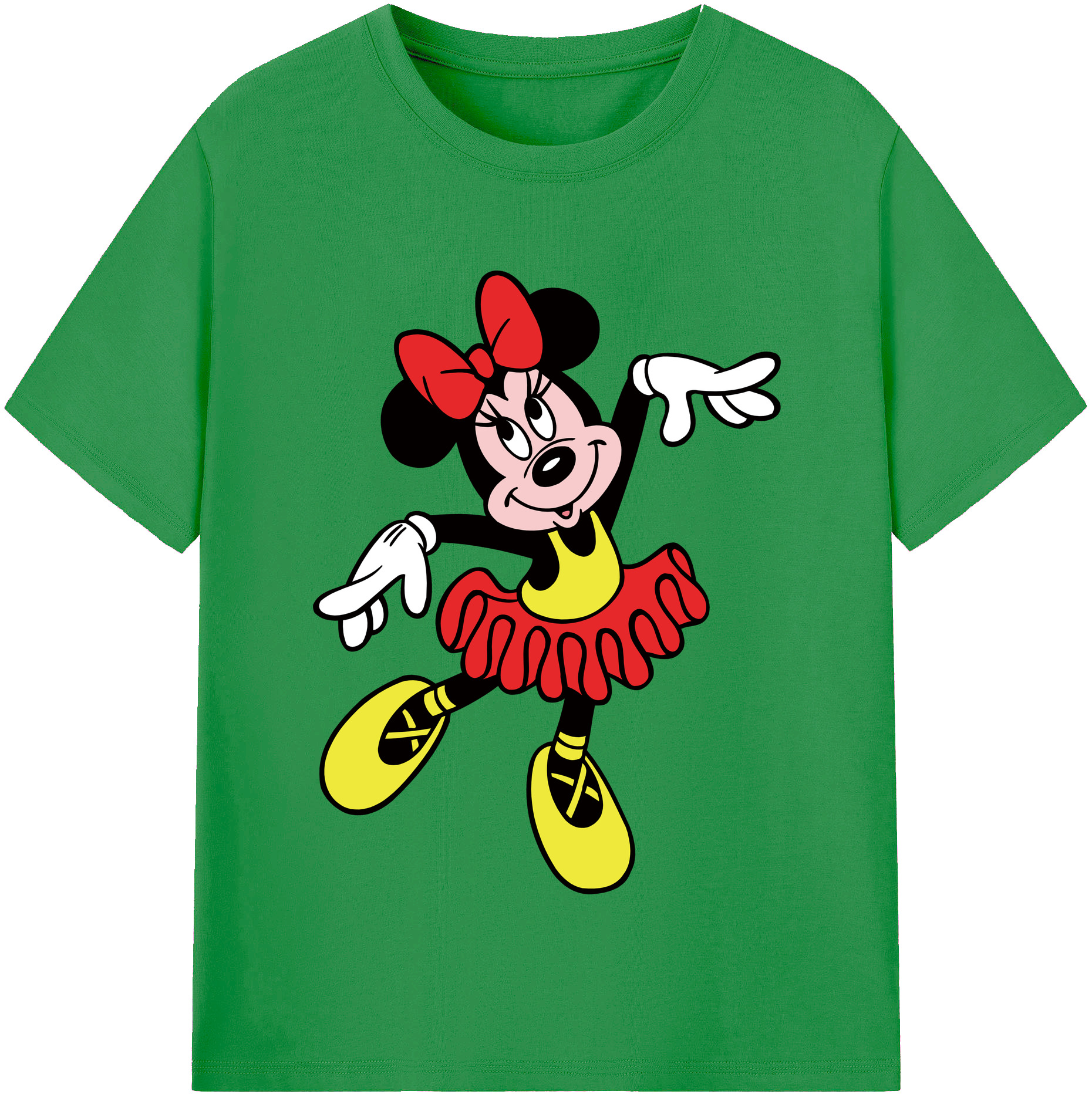 （画像用） ミッキーマウス Mickey Mouse レディースカジュアルプリントTシャツ（綿100％）