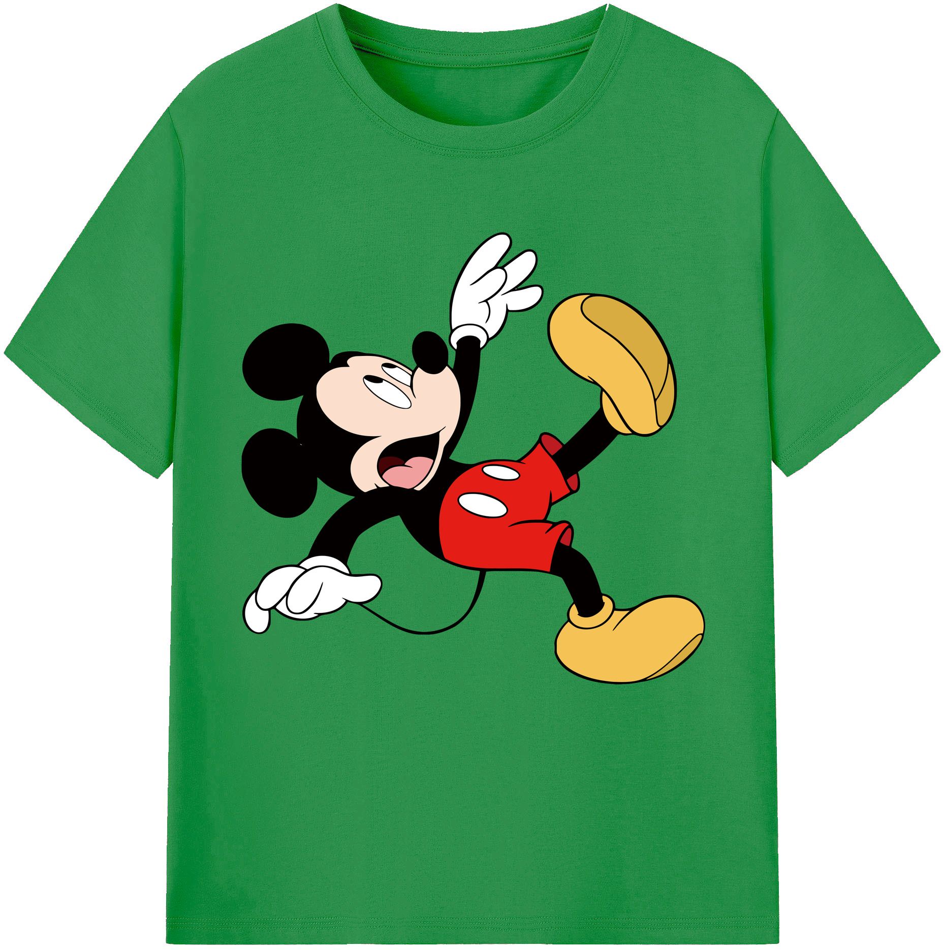 （画像用） ミッキーマウス Mickey Mouse レディースカジュアルプリントTシャツ（綿100％）