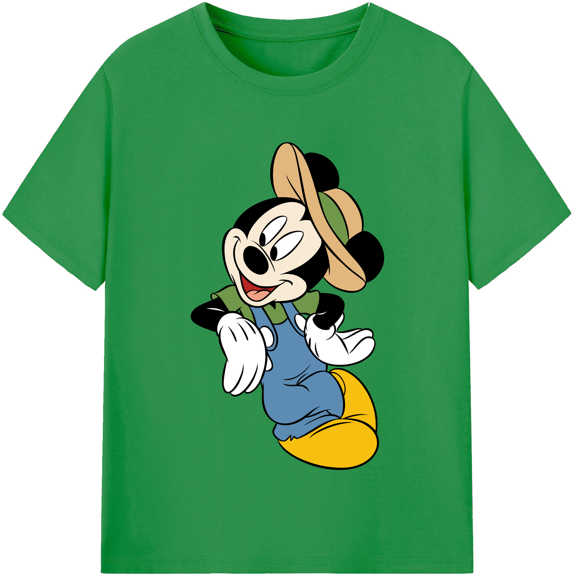（画像用） ミッキーマウス Mickey Mouse レディースカジュアルプリントTシャツ（綿100％）