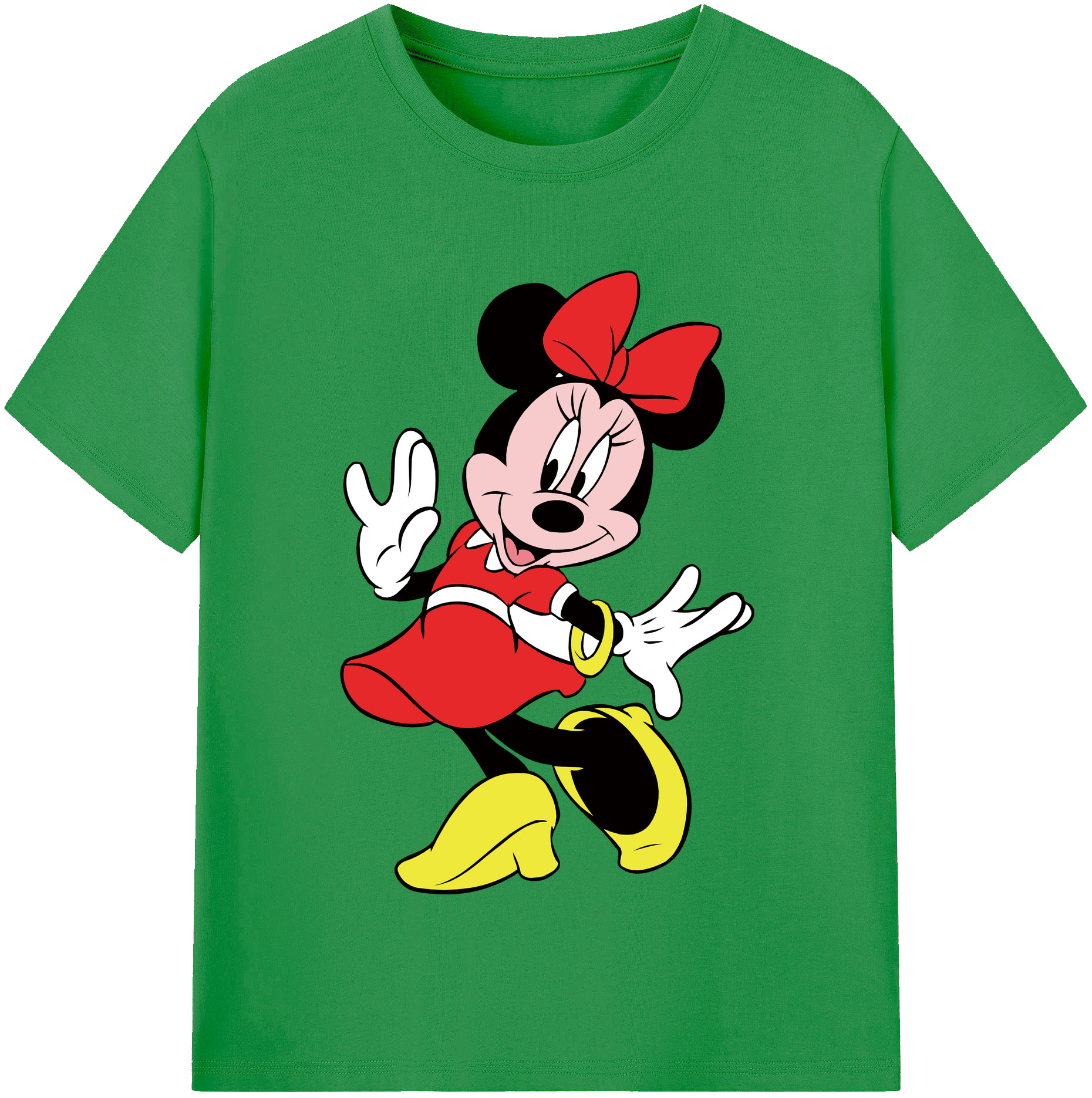 （画像用） ミッキーマウス Mickey Mouse レディースカジュアルプリントTシャツ（綿100％）