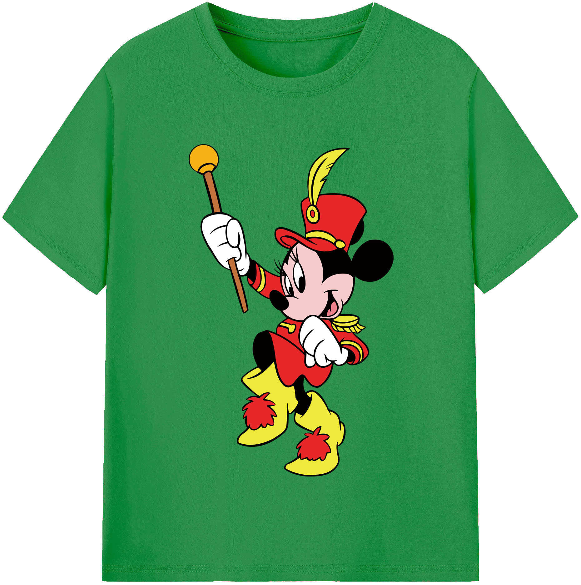 （画像用） ミッキーマウス Mickey Mouse レディースカジュアルプリントTシャツ（綿100％）