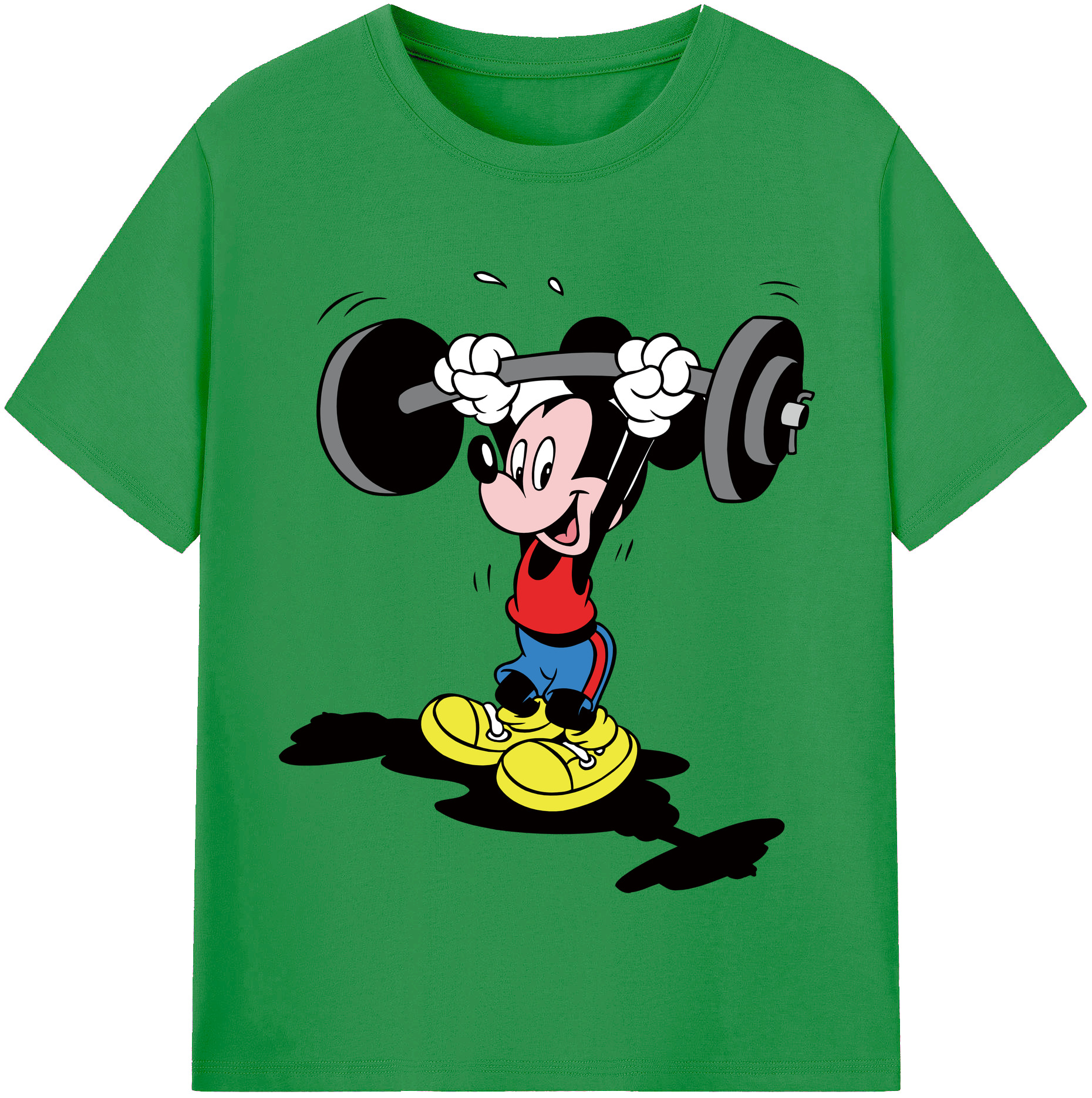 （画像用） ミッキーマウス Mickey Mouse レディースカジュアルプリントTシャツ（綿100％）