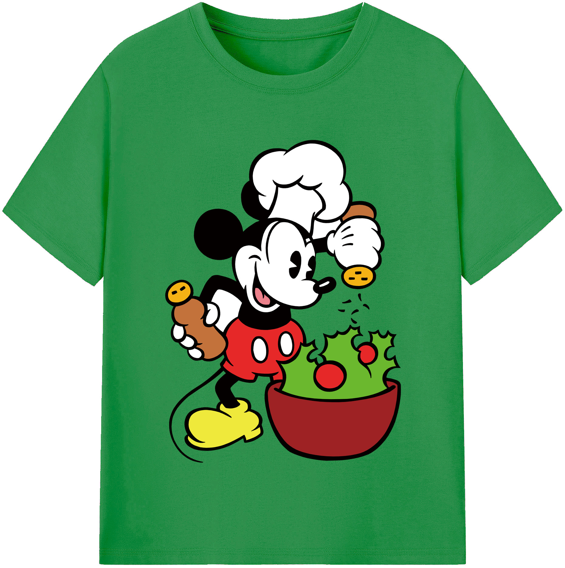（画像用） ミッキーマウス Mickey Mouse レディースカジュアルプリントTシャツ（綿100％）