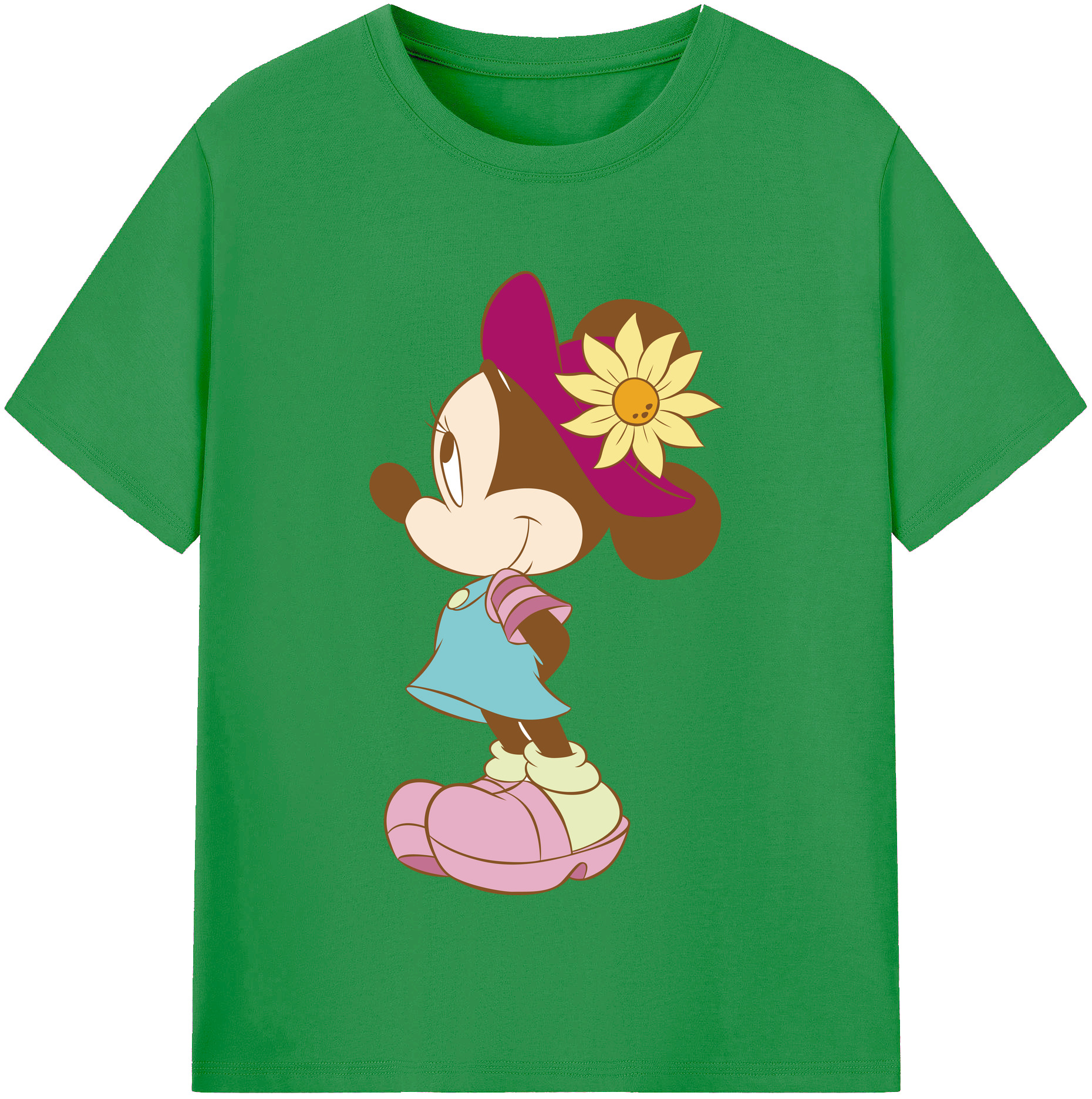 ミッキーマウス Mickey Mouse レディースカジュアルプリントTシャツ（綿100％）