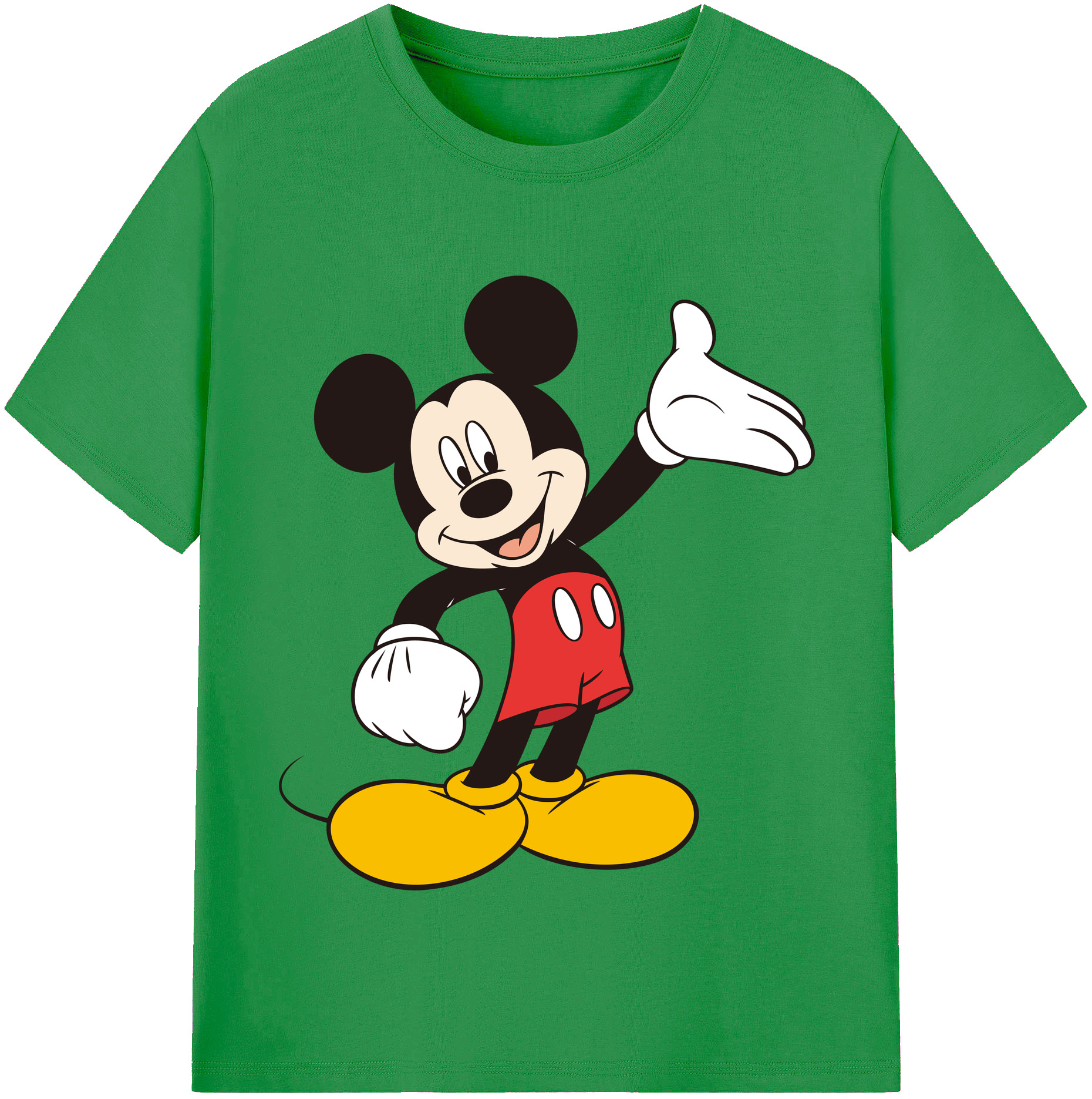 （画像用） ミッキーマウス Mickey Mouse レディースカジュアルプリントTシャツ（綿100％）