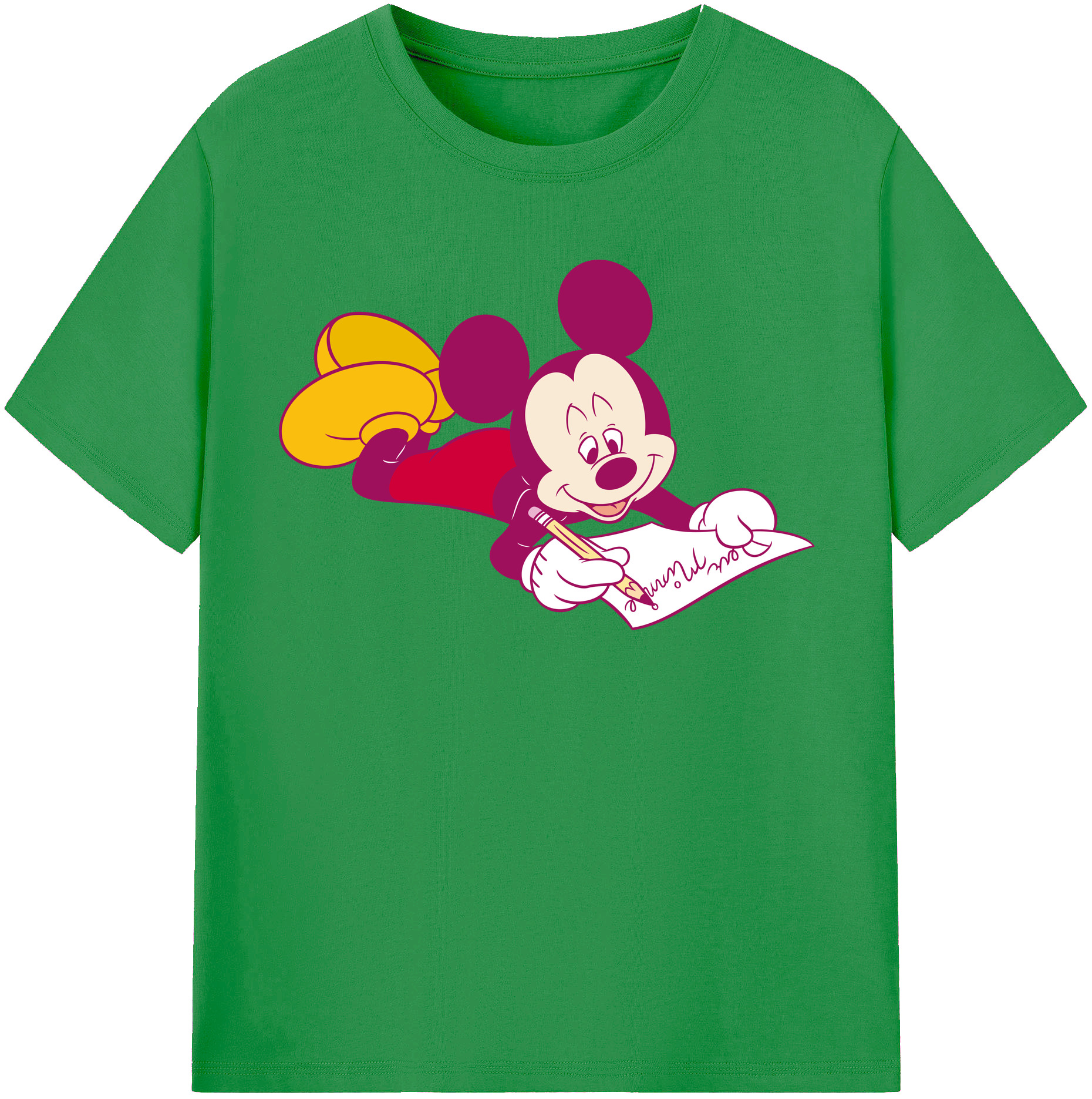 （画像用） ミッキーマウス Mickey Mouse レディースカジュアルプリントTシャツ（綿100％）