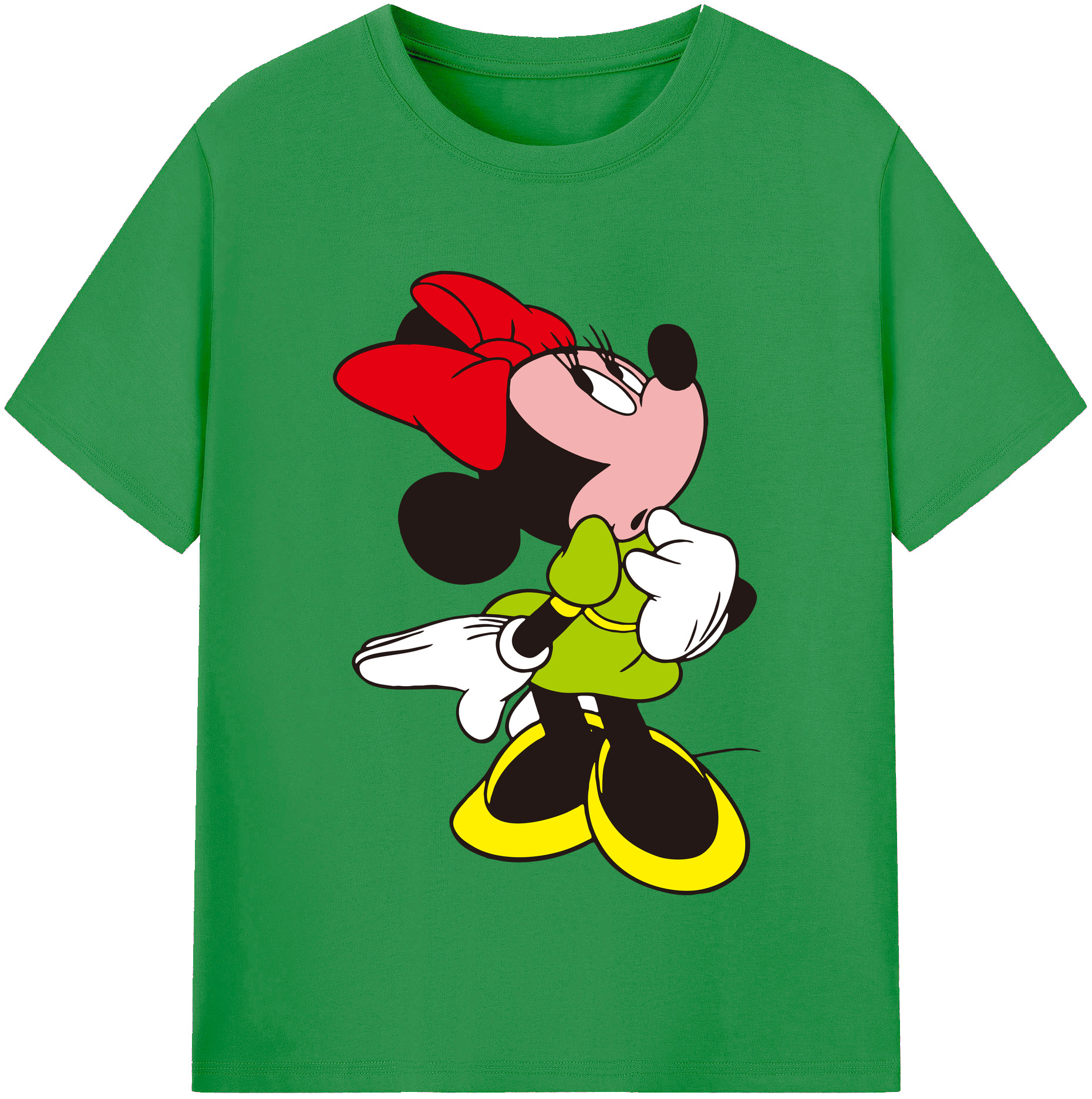 （画像用） ミッキーマウス Mickey Mouse レディースカジュアルプリントTシャツ（綿100％）