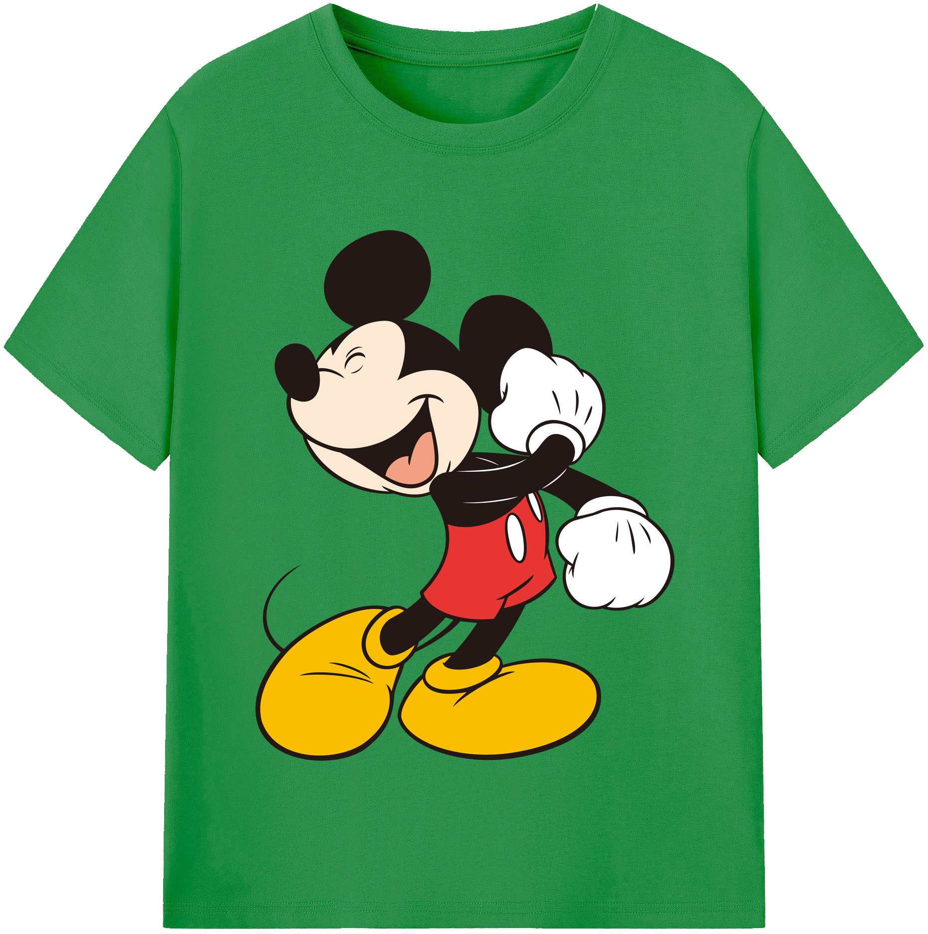 （画像用） ミッキーマウス Mickey Mouse レディースカジュアルプリントTシャツ（綿100％）