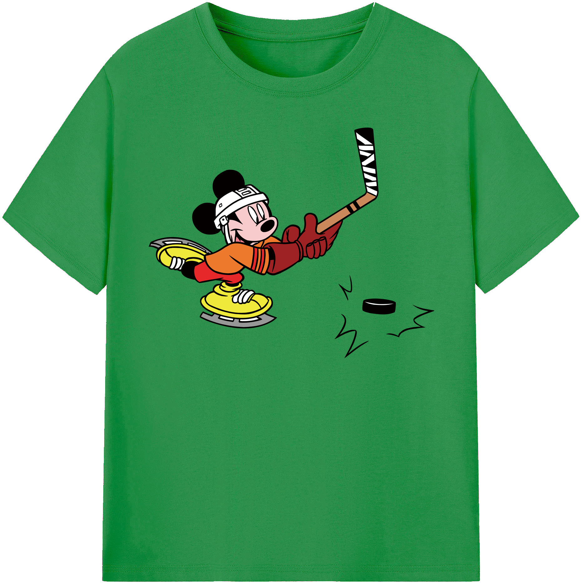 （画像用） ミッキーマウス Mickey Mouse レディースカジュアルプリントTシャツ（綿100％）