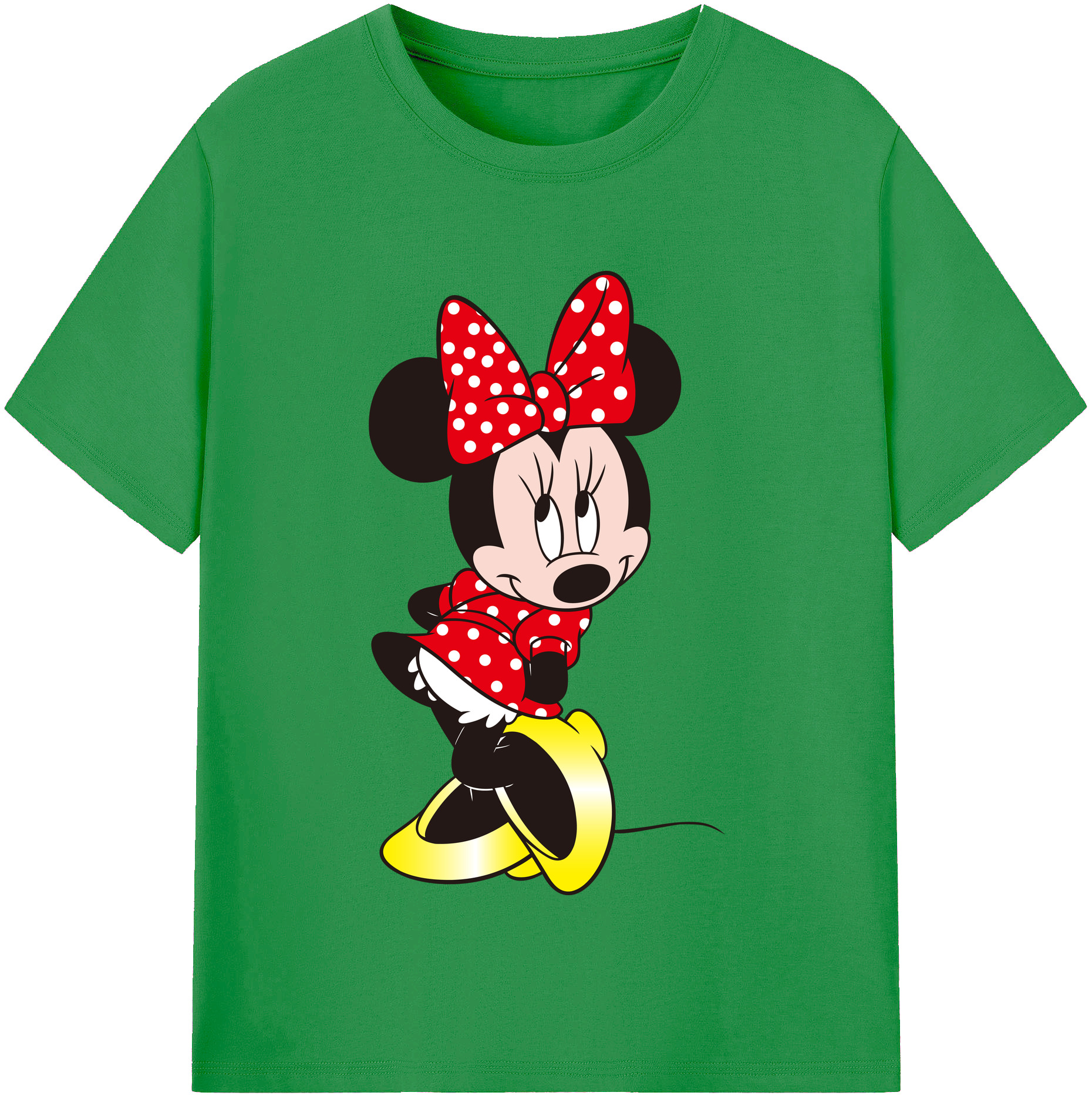 （画像用） ミッキーマウス Mickey Mouse レディースカジュアルプリントTシャツ（綿100％）