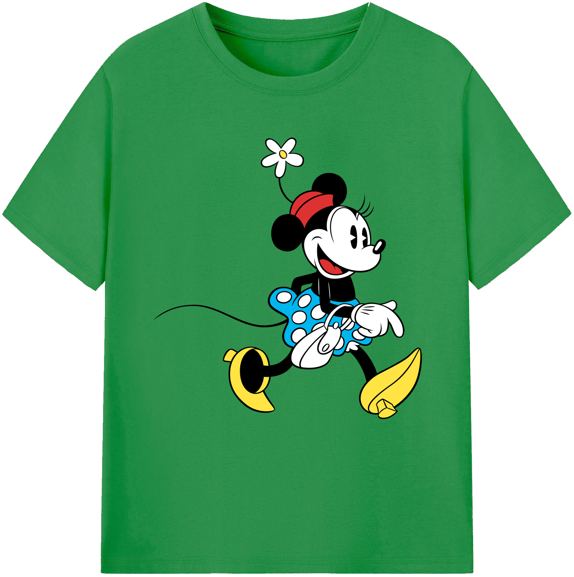 （画像用） ミッキーマウス Mickey Mouse レディースカジュアルプリントTシャツ（綿100％）