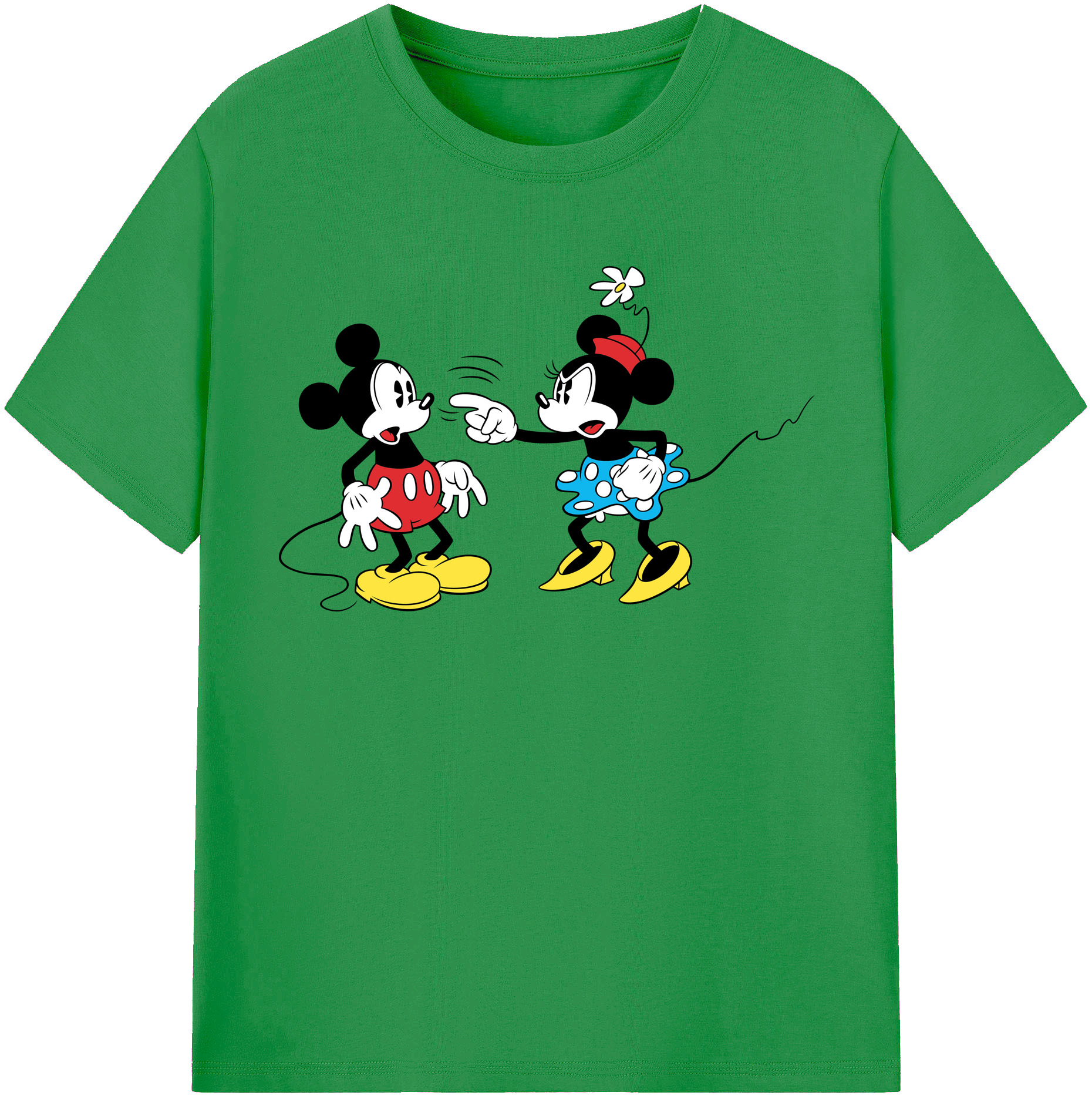 （画像用） ミッキーマウス Mickey Mouse レディースカジュアルプリントTシャツ（綿100％）