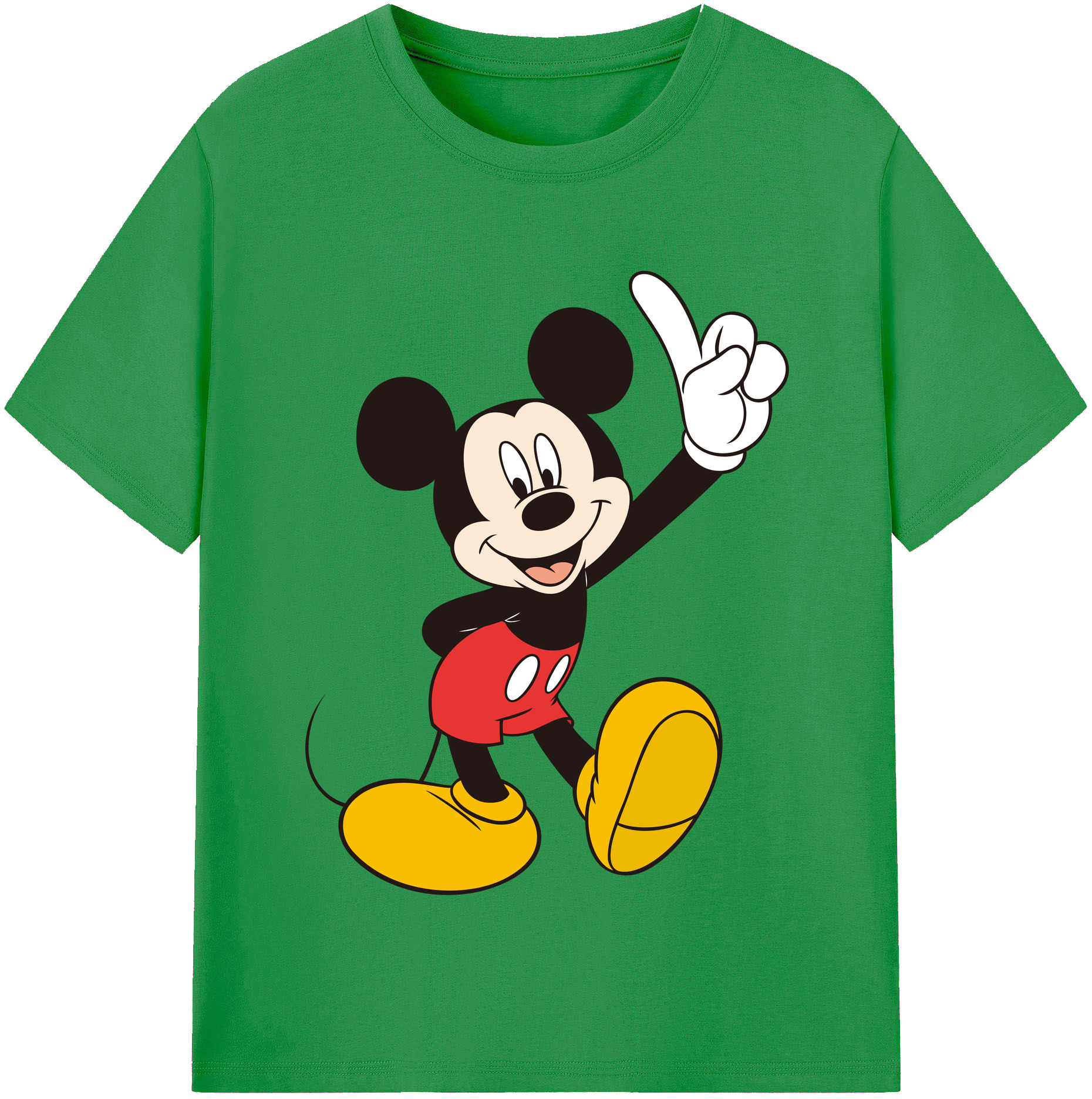 （画像用） ミッキーマウス Mickey Mouse レディースカジュアルプリントTシャツ（綿100％）