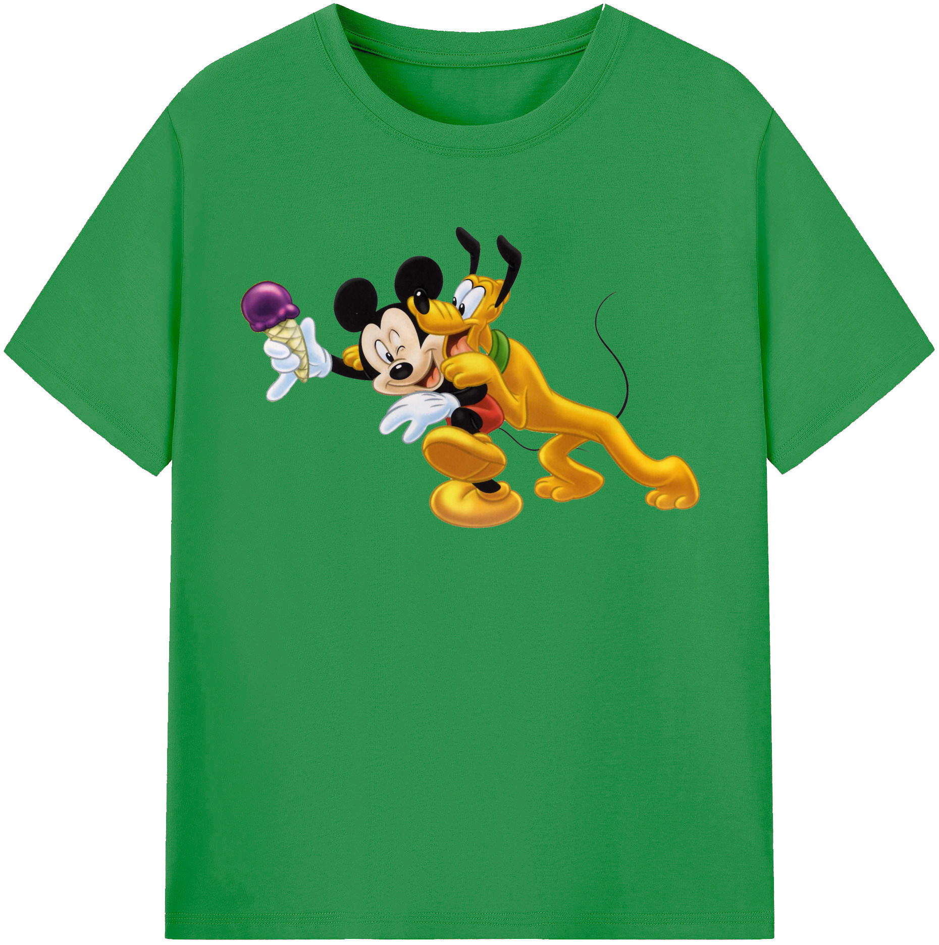 （画像用） ミッキーマウス Mickey Mouse レディースカジュアルプリントTシャツ（綿100％）