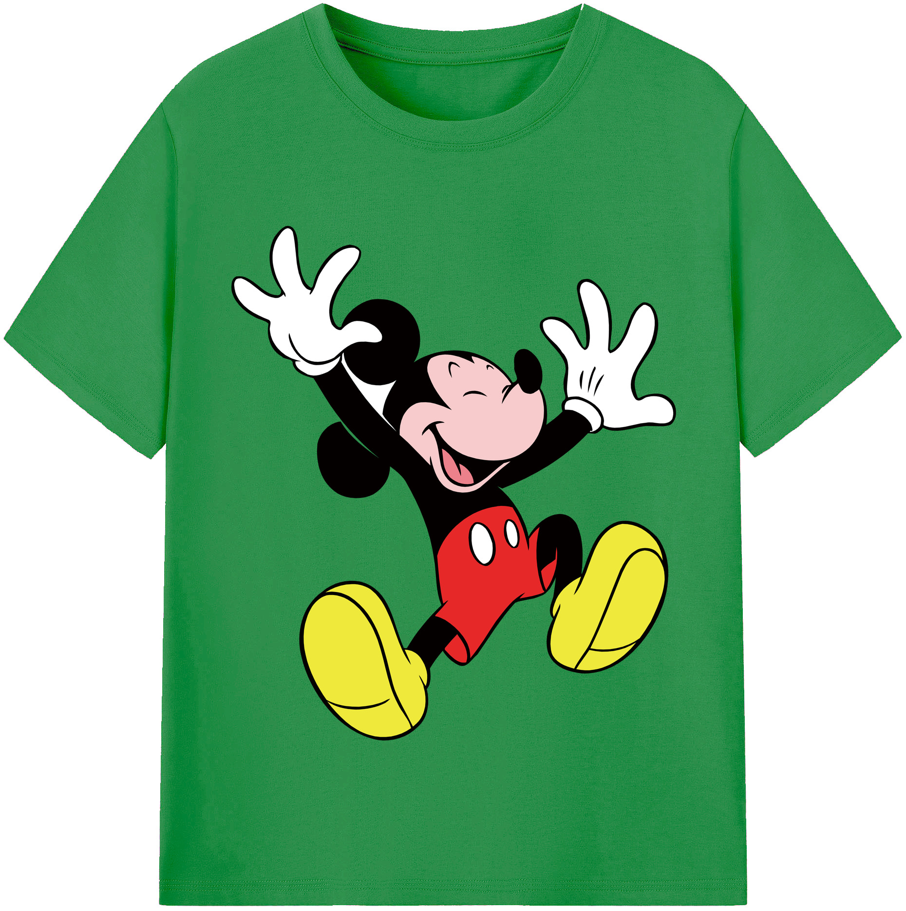 （画像用） ミッキーマウス Mickey Mouse レディースカジュアルプリントTシャツ（綿100％）