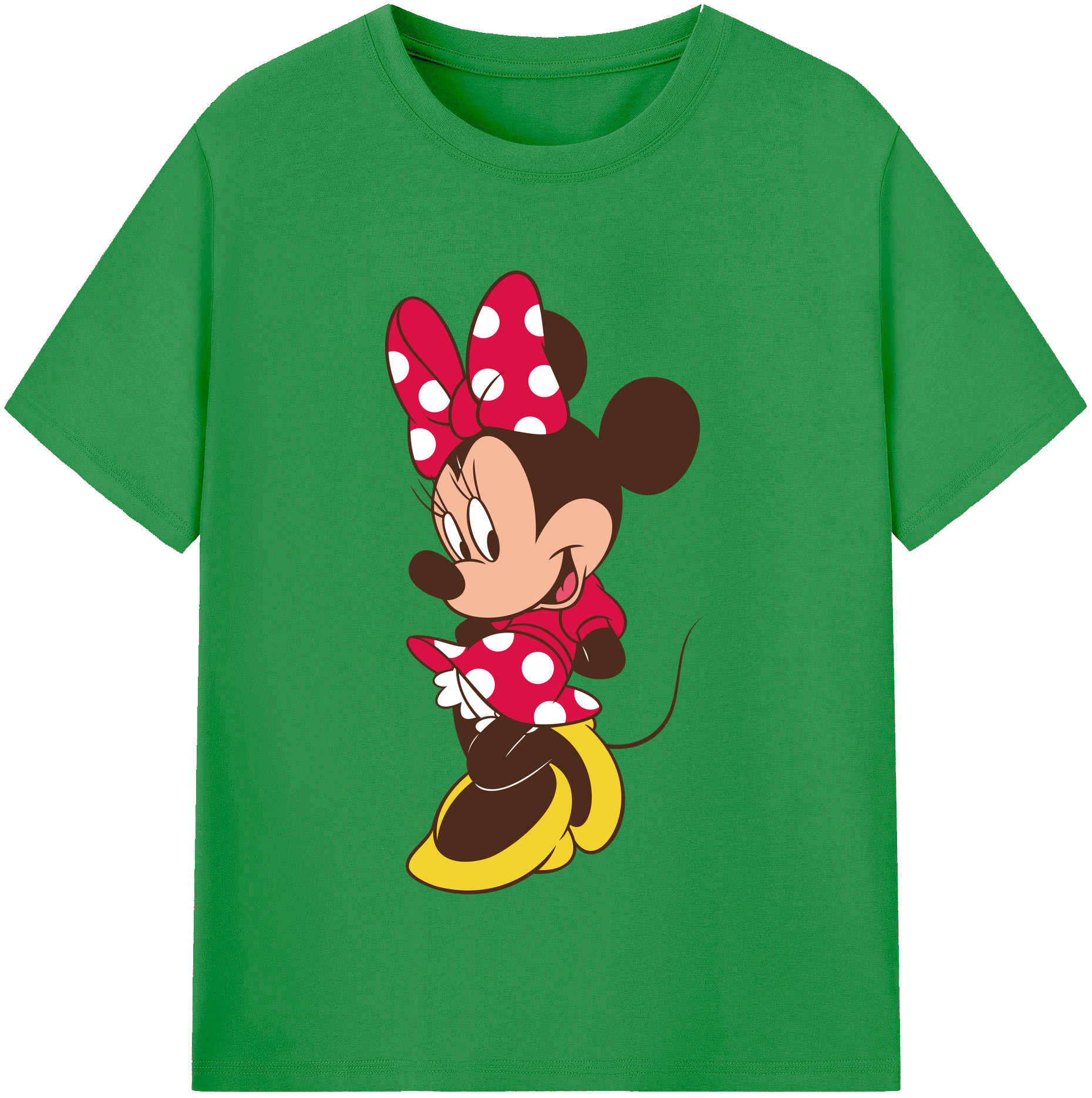 （画像用） ミッキーマウス Mickey Mouse レディースカジュアルプリントTシャツ（綿100％）