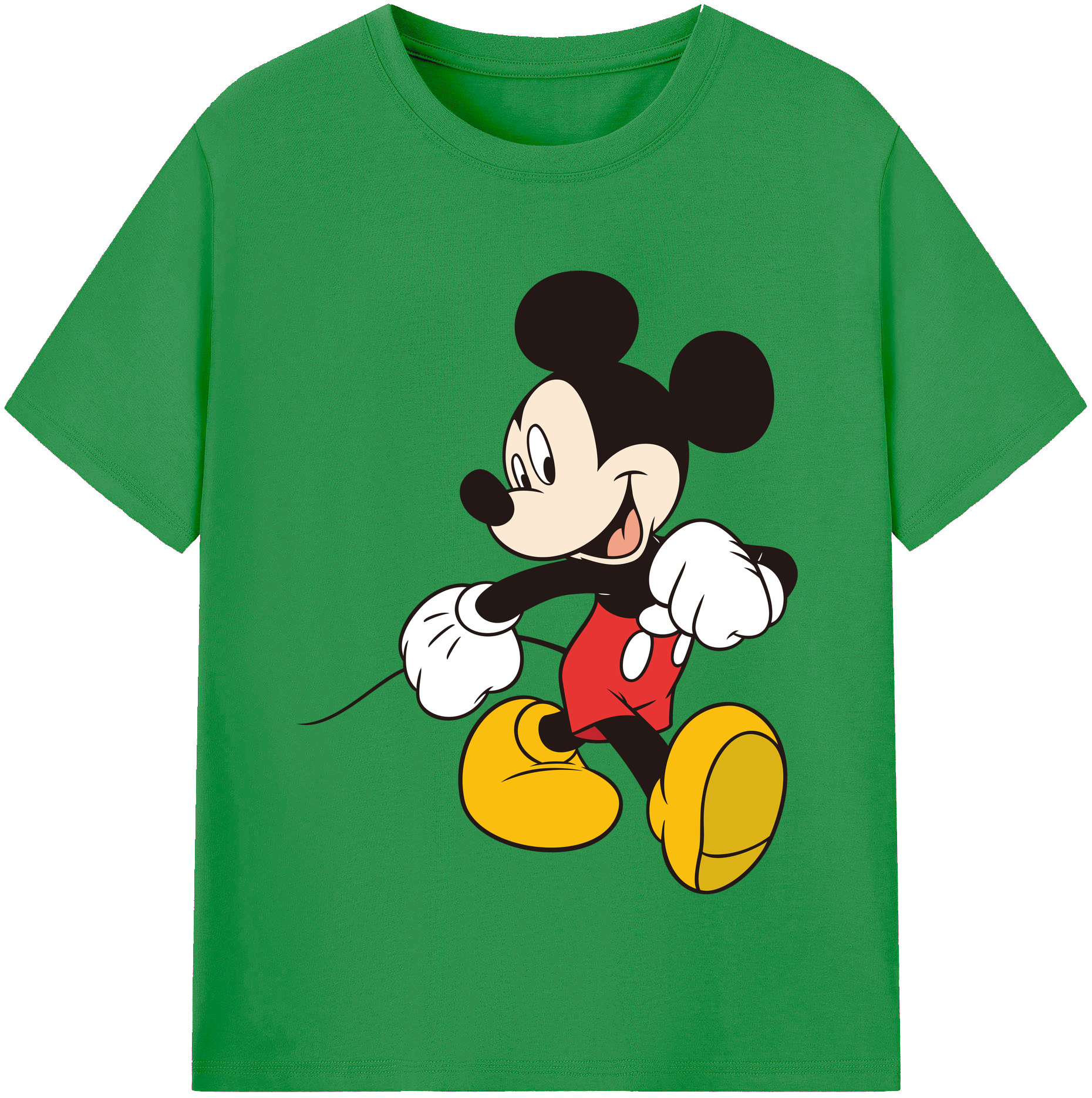 （画像用） ミッキーマウス Mickey Mouse レディースカジュアルプリントTシャツ（綿100％）