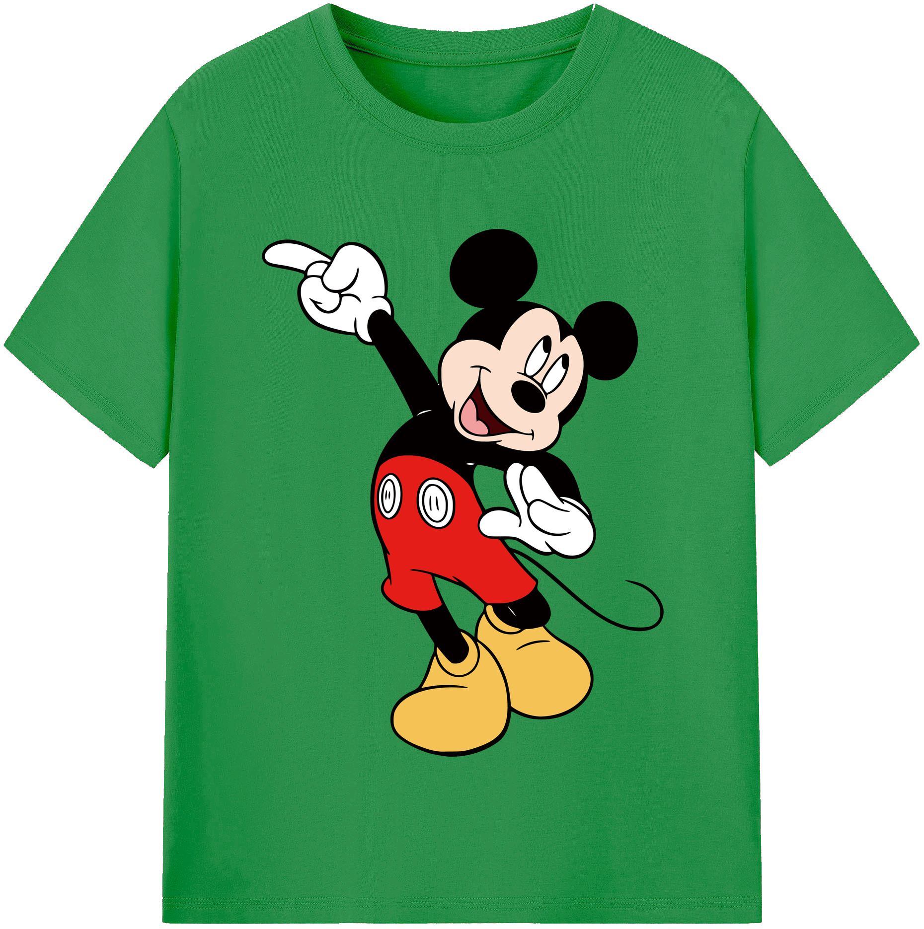 （画像用） ミッキーマウス Mickey Mouse レディースカジュアルプリントTシャツ（綿100％）