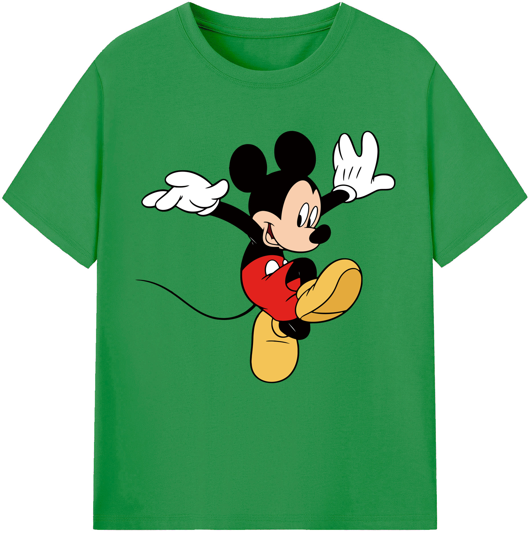 （画像用） ミッキーマウス Mickey Mouse レディースカジュアルプリントTシャツ（綿100％）