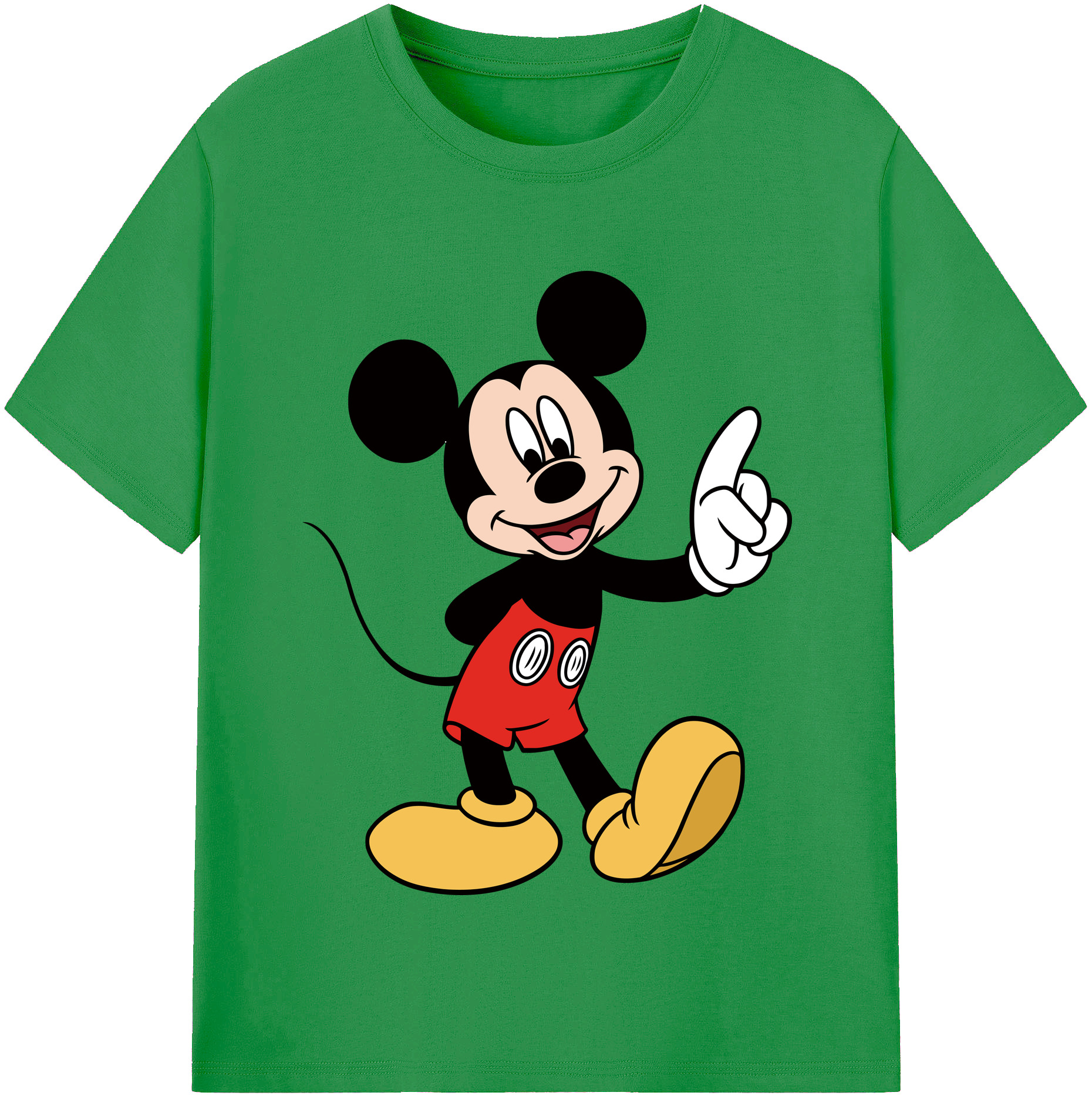 （画像用） ミッキーマウス Mickey Mouse レディースカジュアルプリントTシャツ（綿100％）