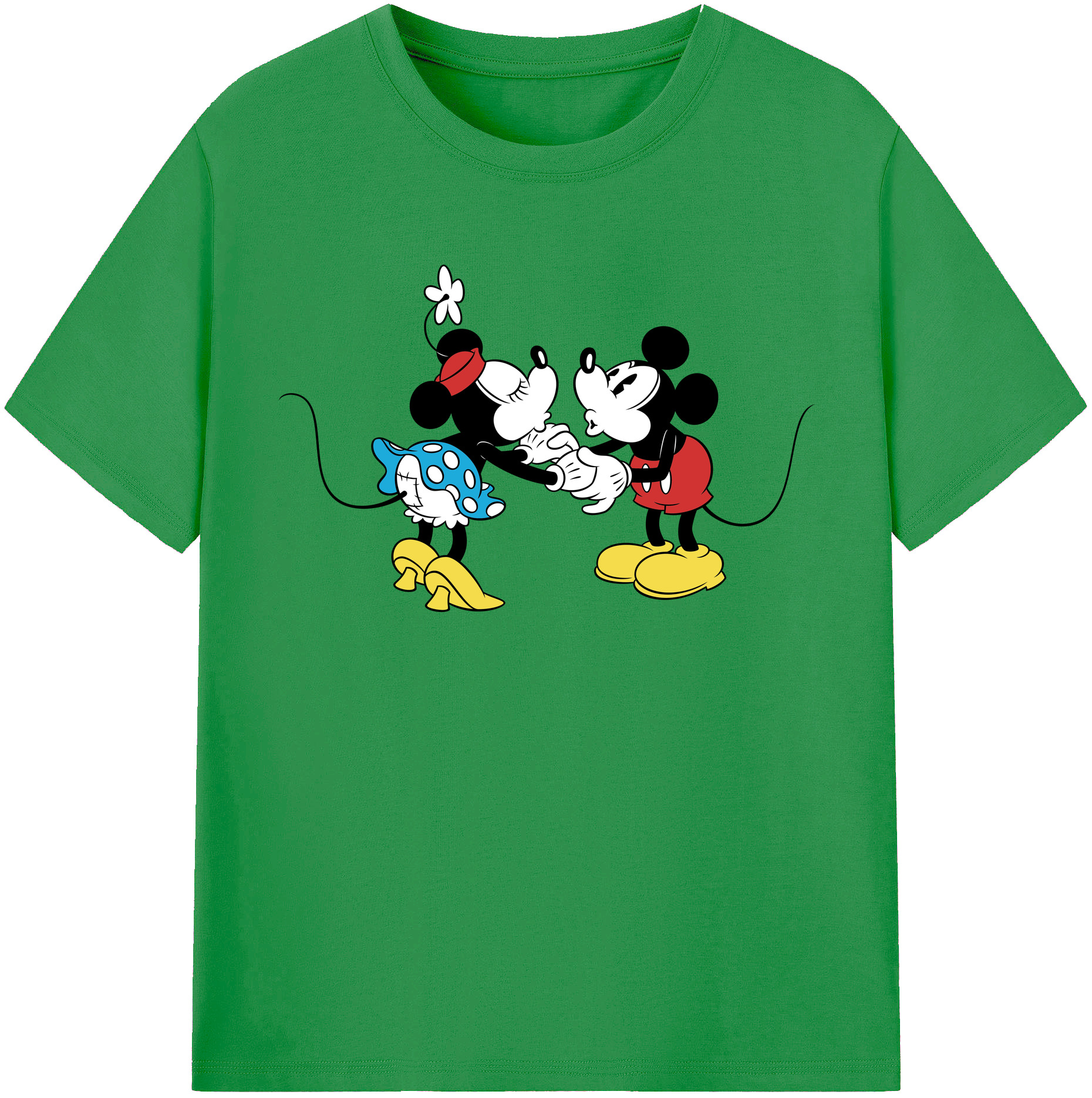 （画像用） ミッキーマウス Mickey Mouse レディースカジュアルプリントTシャツ（綿100％）