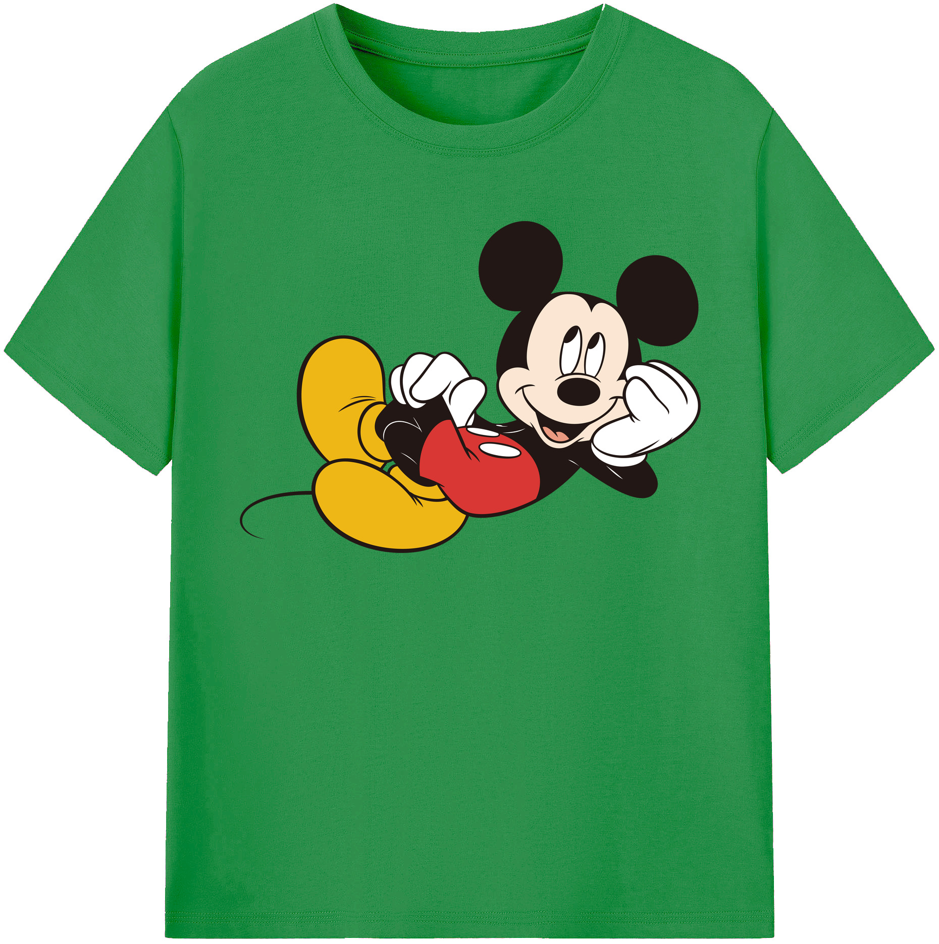 （画像用） ミッキーマウス Mickey Mouse レディースカジュアルプリントTシャツ（綿100％）