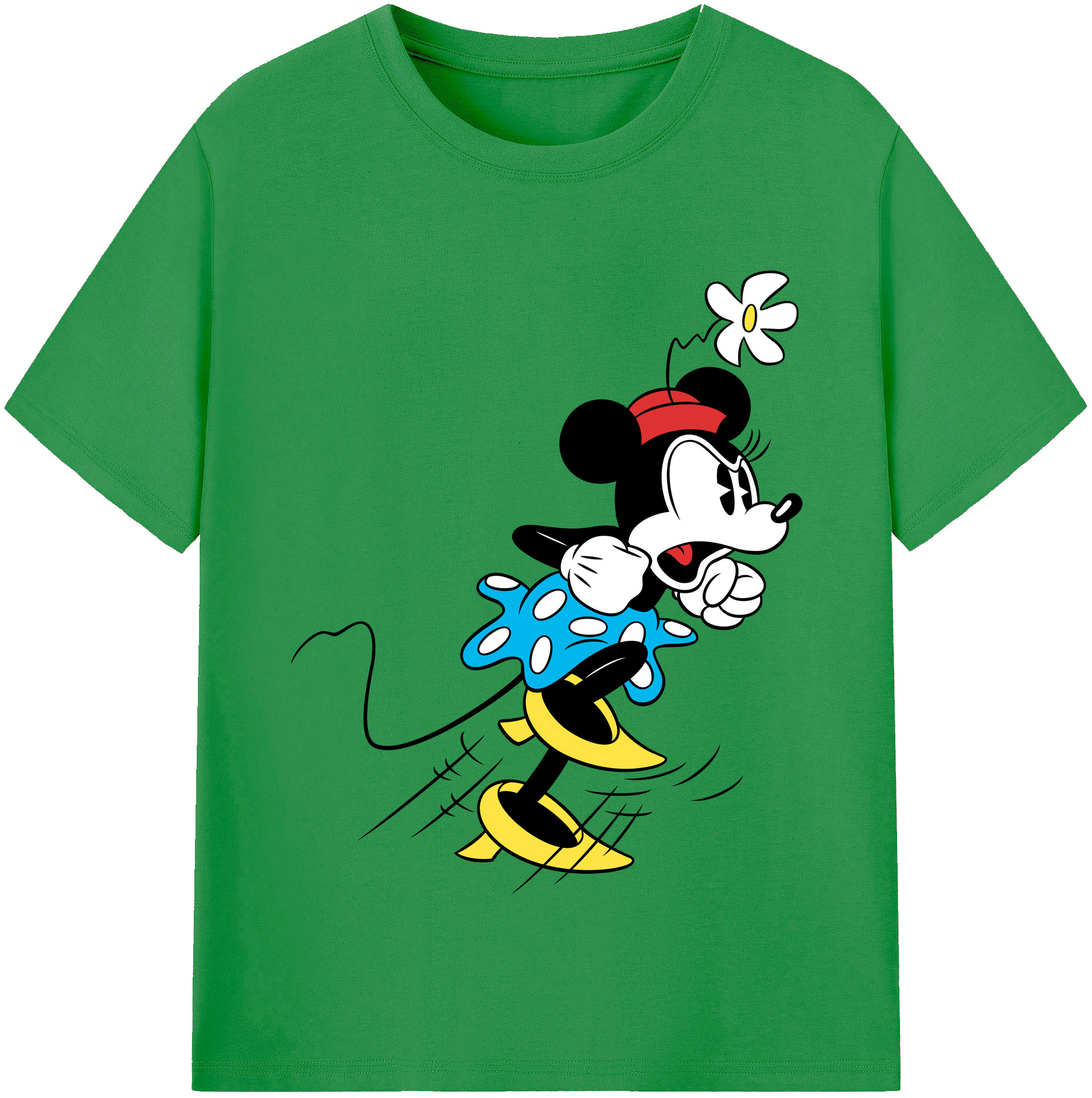 （画像用） ミッキーマウス Mickey Mouse レディースカジュアルプリントTシャツ（綿100％）