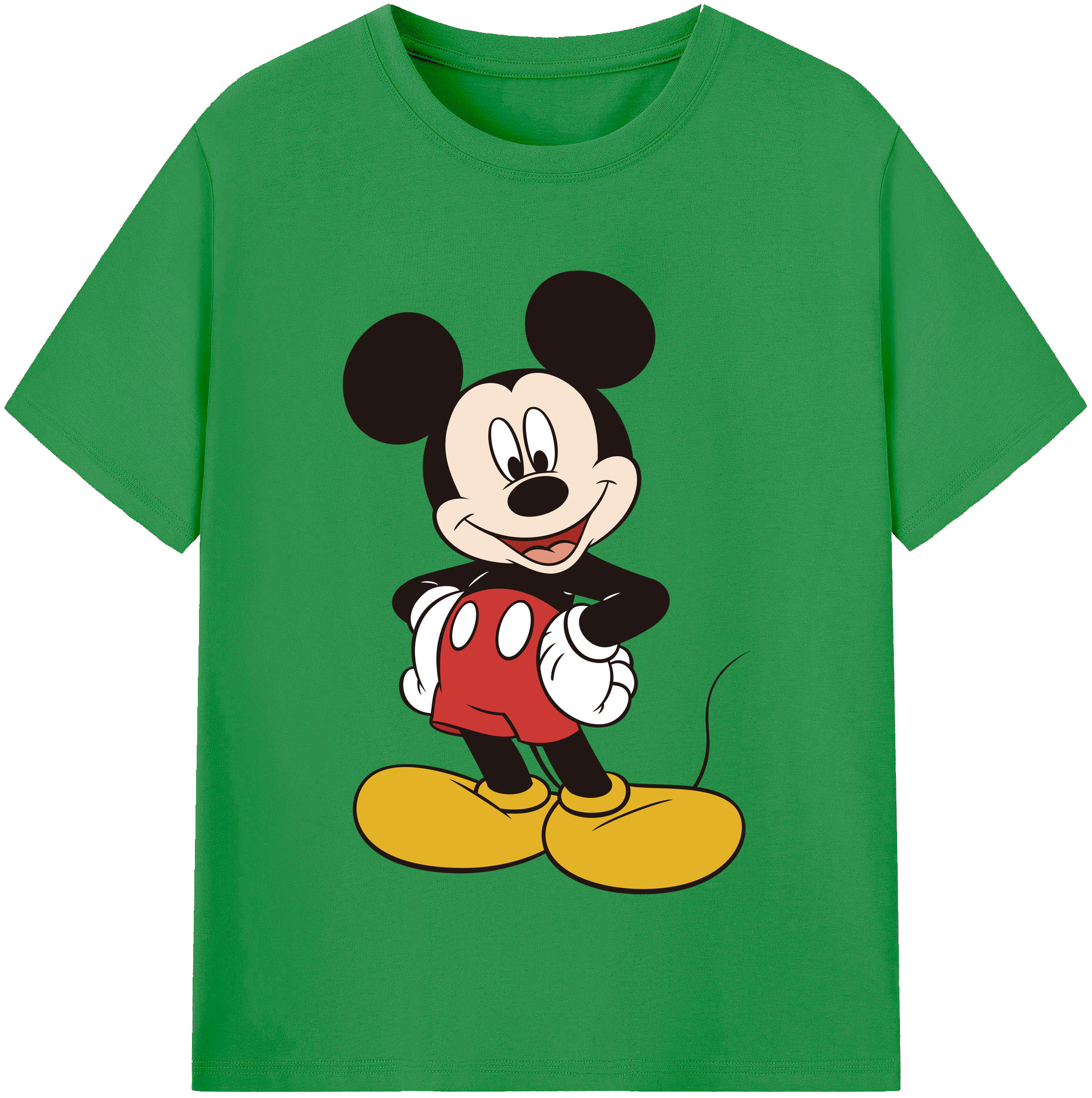 （画像用） ミッキーマウス Mickey Mouse レディースカジュアルプリントTシャツ（綿100％）