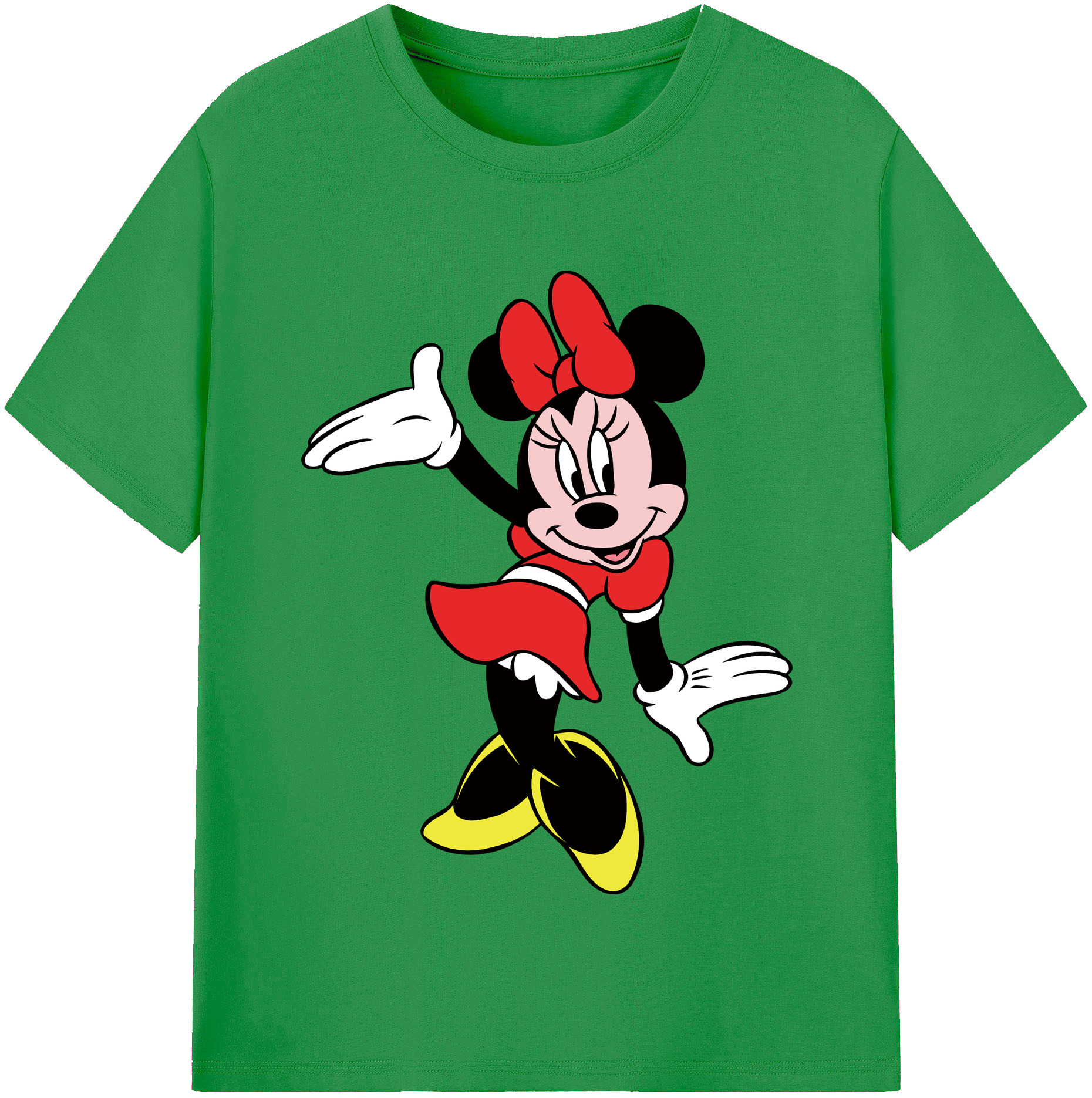 （画像用） ミッキーマウス Mickey Mouse レディースカジュアルプリントTシャツ（綿100％）