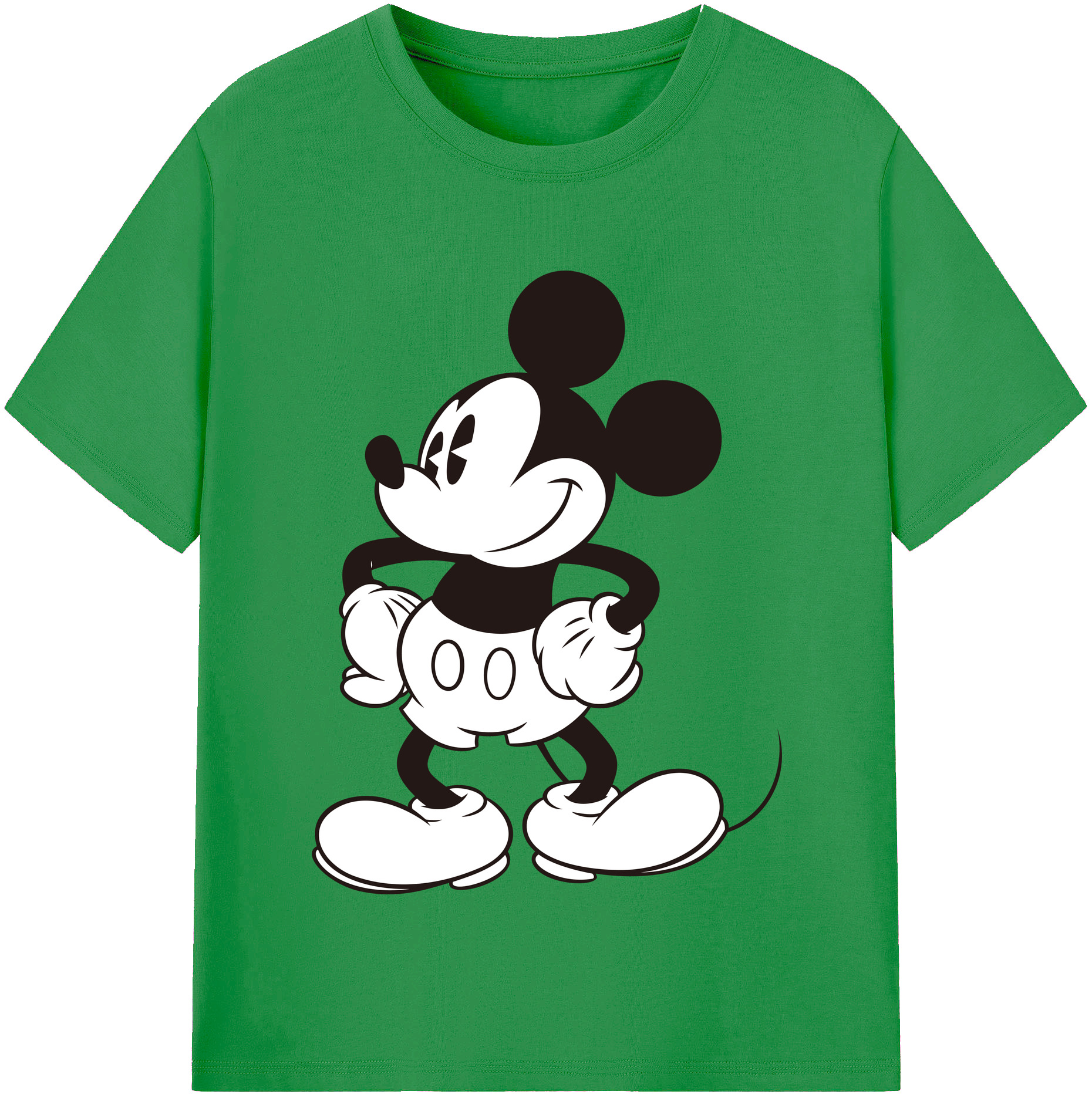 （画像用） ミッキーマウス Mickey Mouse レディースカジュアルプリントTシャツ（綿100％）