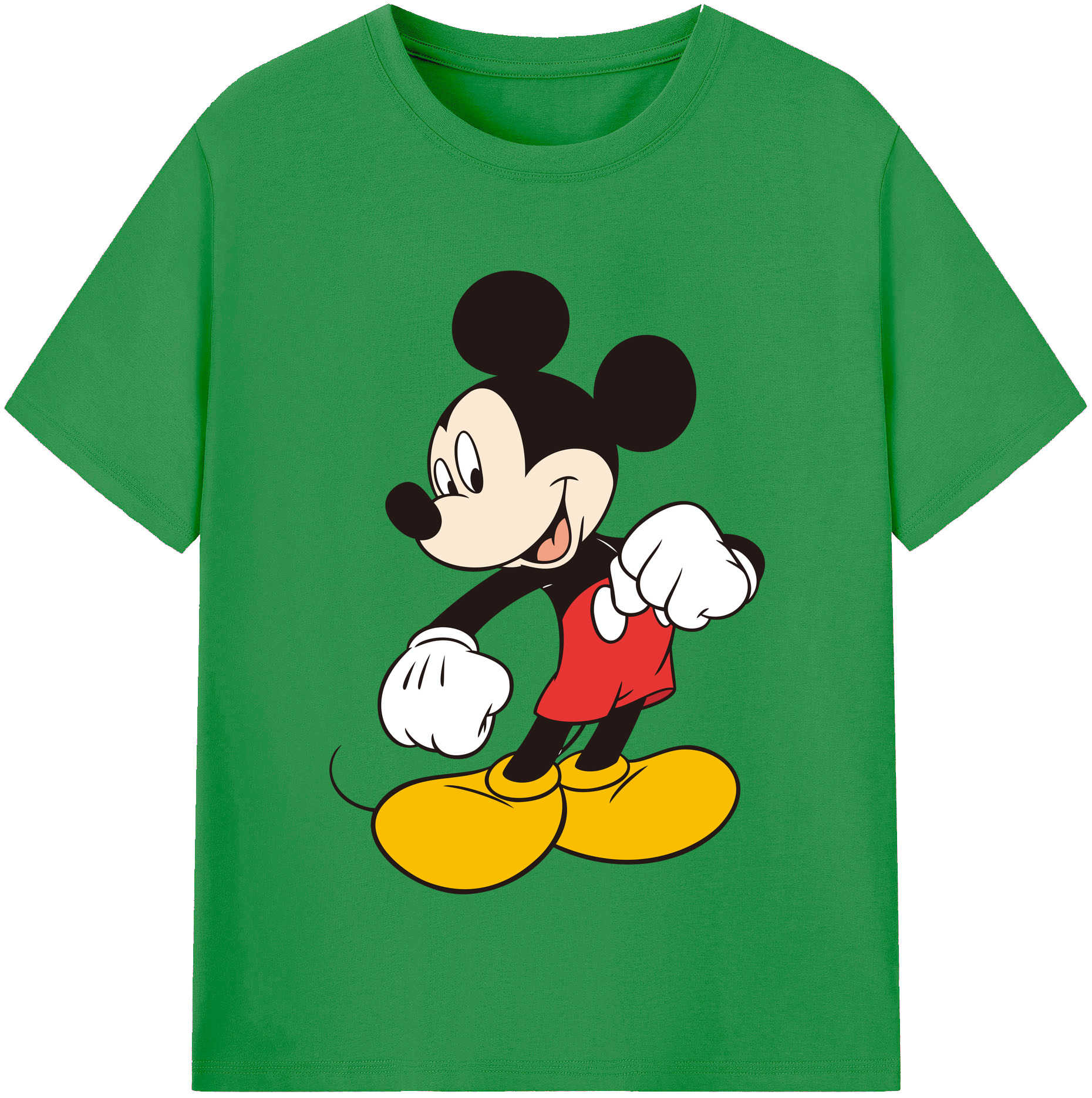 （画像用） ミッキーマウス Mickey Mouse レディースカジュアルプリントTシャツ（綿100％）