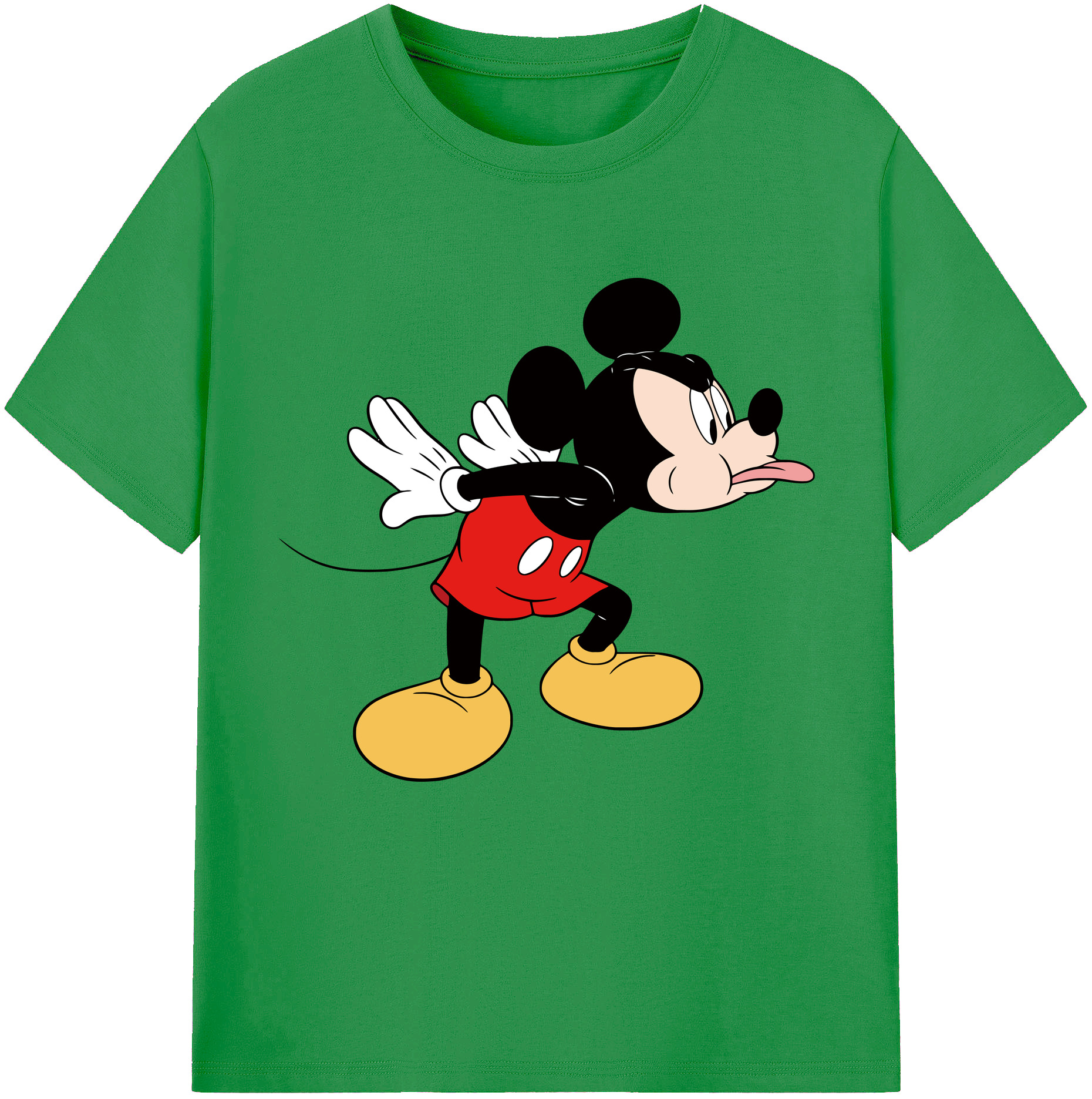 （画像用） ミッキーマウス Mickey Mouse レディースカジュアルプリントTシャツ（綿100％）