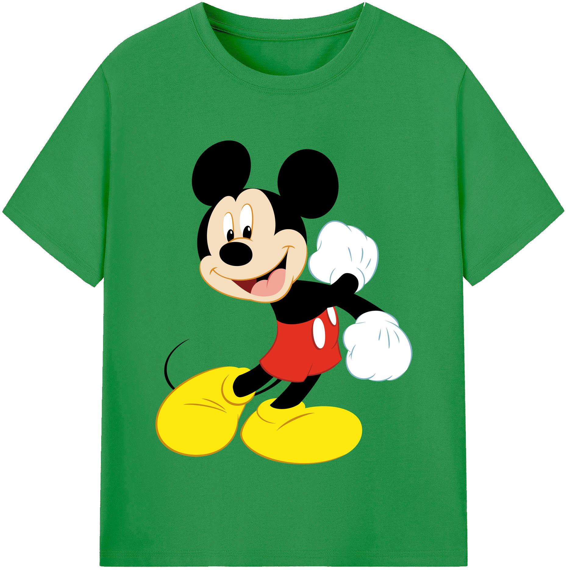 （画像用） ミッキーマウス Mickey Mouse レディースカジュアルプリントTシャツ（綿100％）