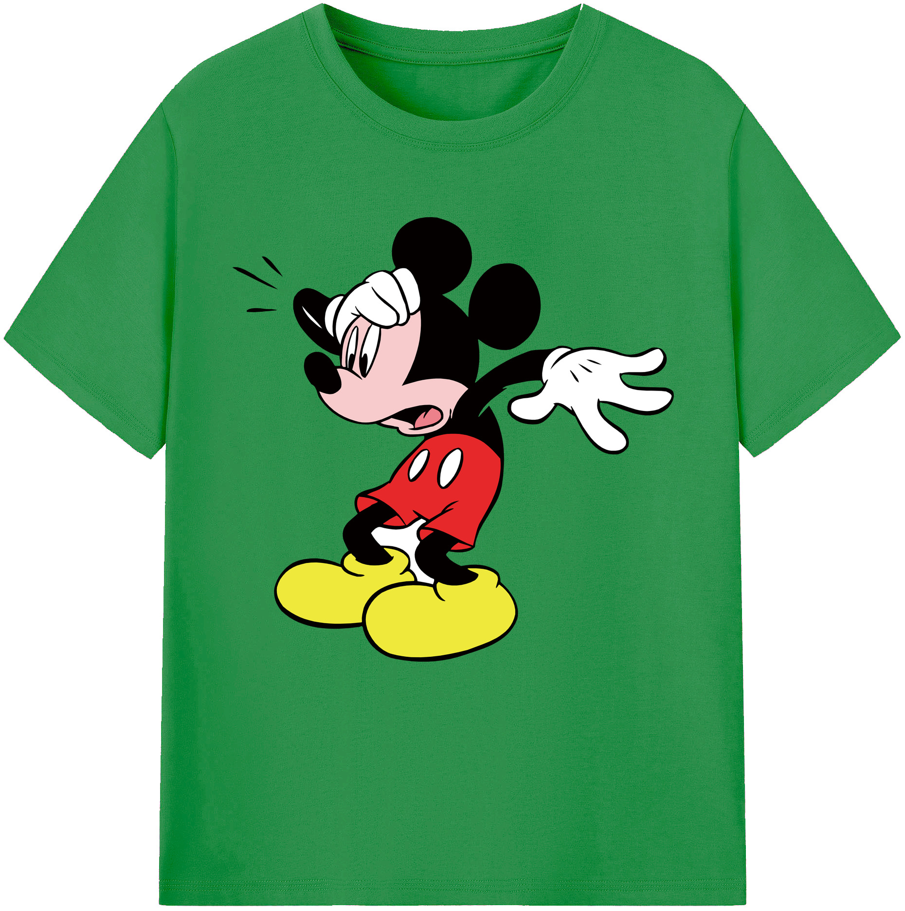 （画像用） ミッキーマウス Mickey Mouse レディースカジュアルプリントTシャツ（綿100％）