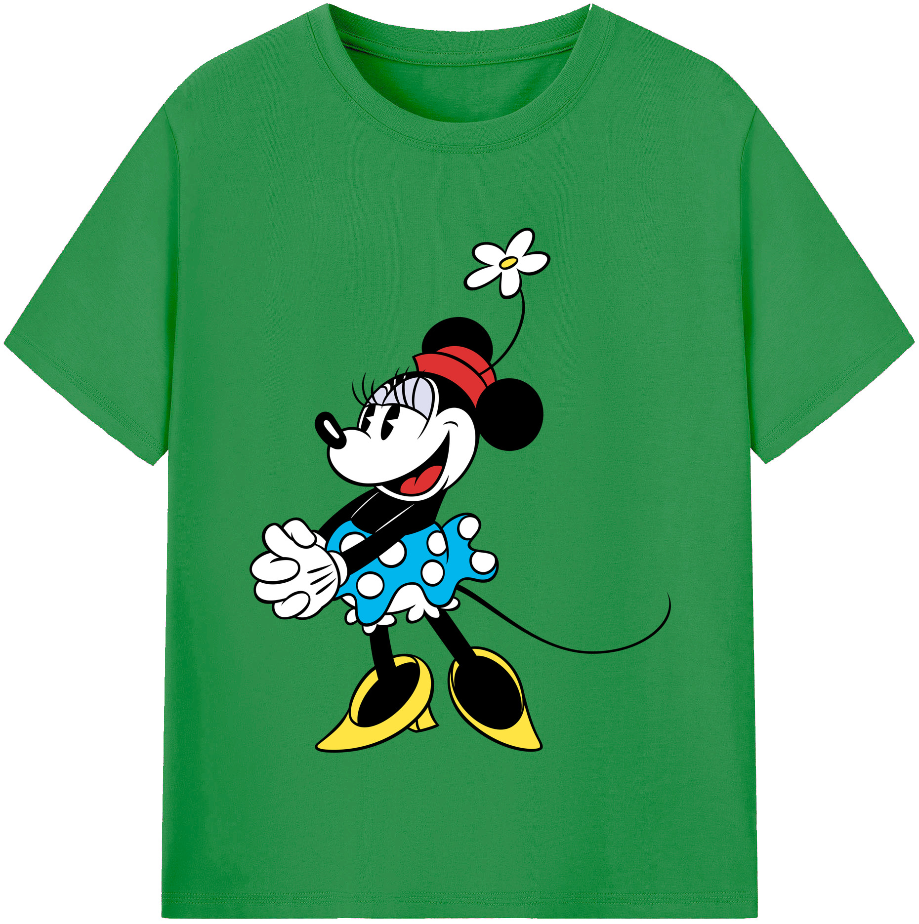 （画像用） ミッキーマウス Mickey Mouse レディースカジュアルプリントTシャツ（綿100％）