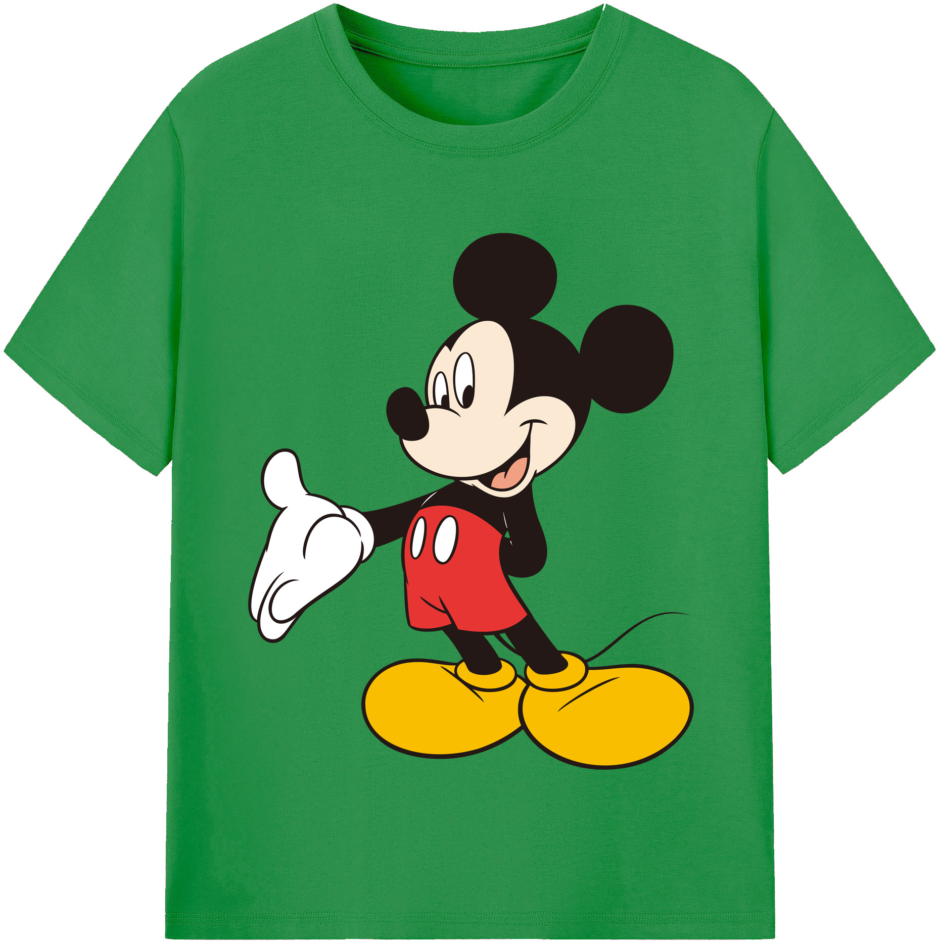 （画像用） ミッキーマウス Mickey Mouse レディースカジュアルプリントTシャツ（綿100％）